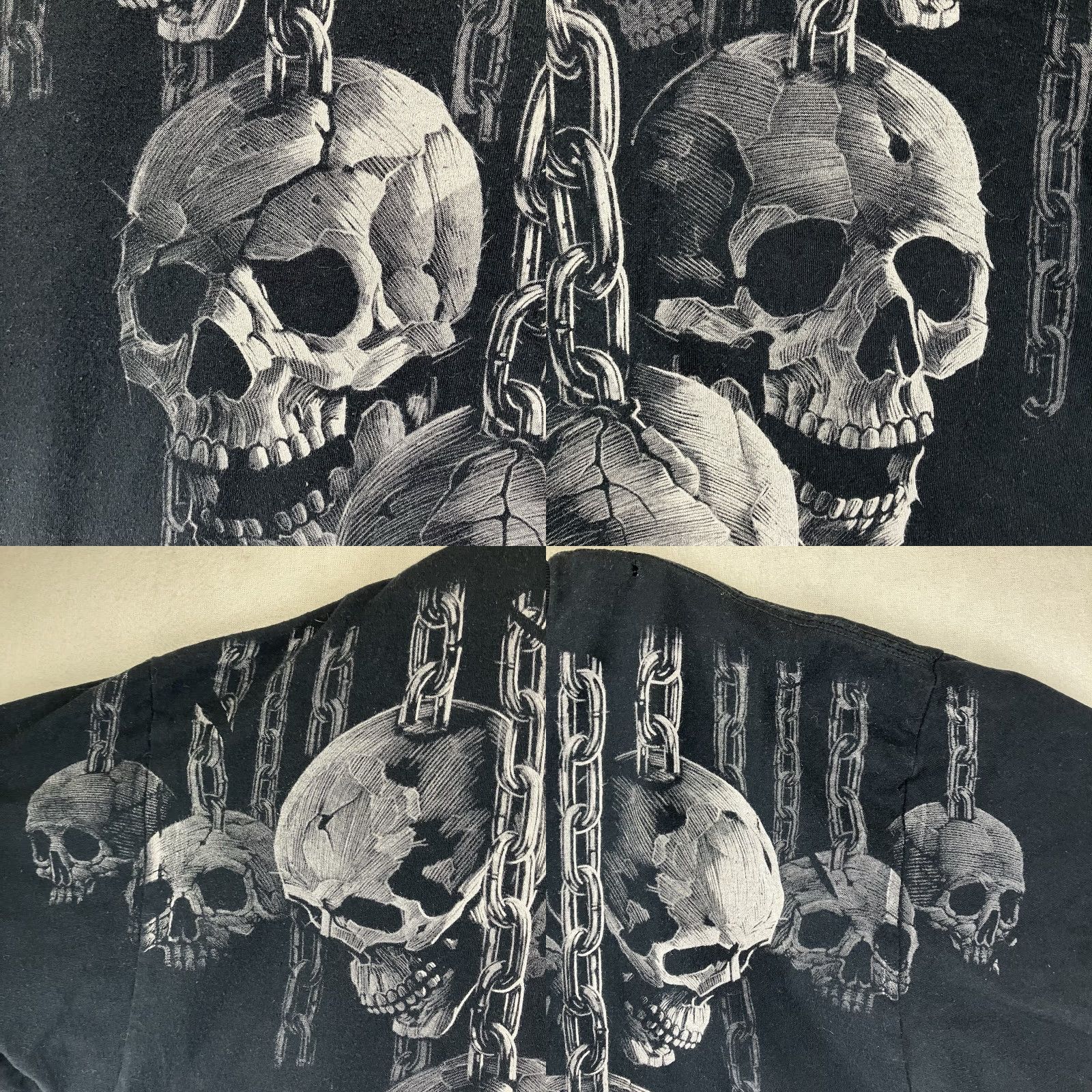 Liquid Blue Liquid Blue Hanging Out Skull T Shirt Mens 2XL y2k Grunge Metal Black Cotton Size US XXL / EU 58 / 5 - 8 Thumbnail