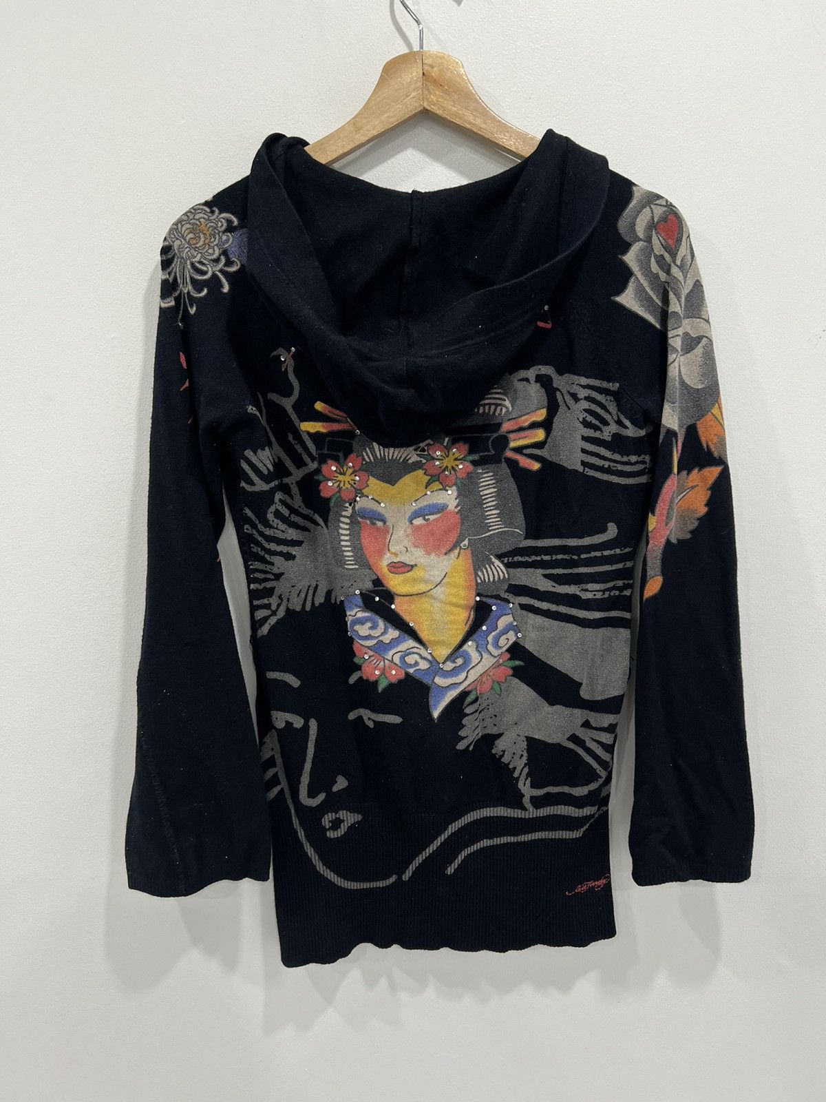 Ed Hardy Vtg Y2K Women Ed Hardy Hoodie Sweater knit shirt dress skirt Size L / US 10 / IT 46 - 1 Thumbnail