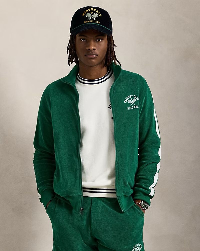 Polo Ralph Lauren Polo Ralph Lauren Embroidered Terry Track Jacket Green Large Size US L / EU 52-54 / 3 - 1 Thumbnail