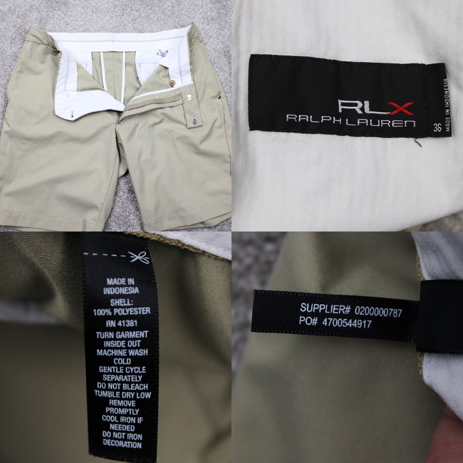 RLX Ralph Lauren RLX Ralph Lauren Shorts Mens 36 Beige Golf Polyester Flat Front 10" Inseam Size US 36 / EU 52 - 8 Thumbnail