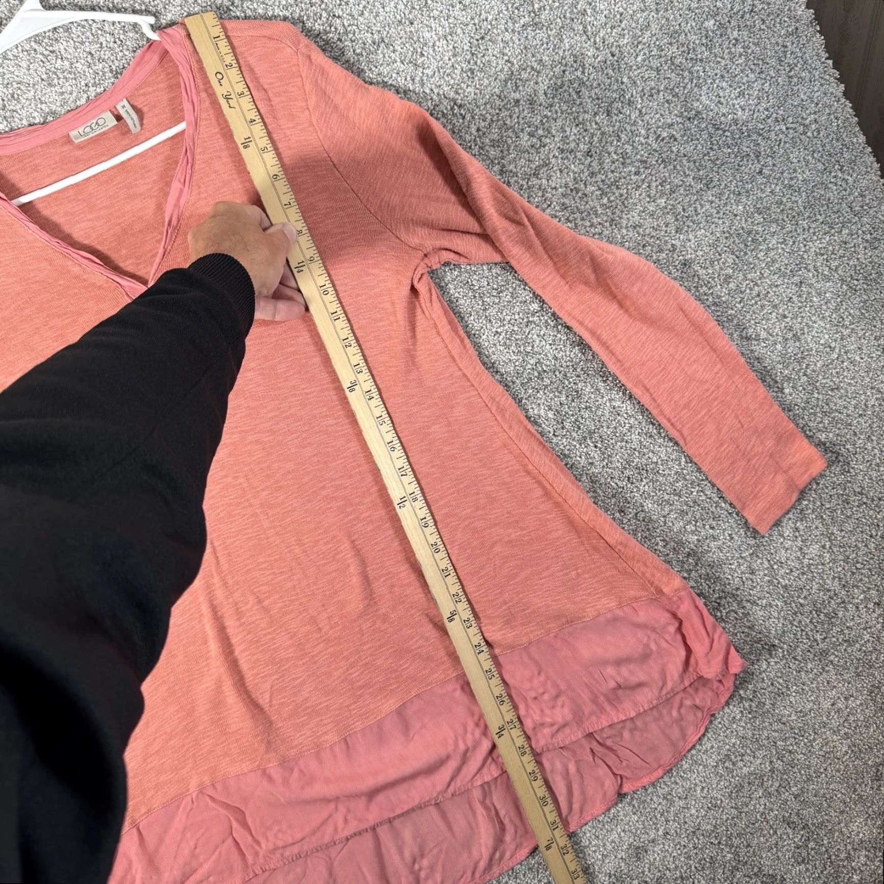 Vintage LOGO by Lori Goldstein Top M Lagenlook Boho Casual Layering Comfort Cozy Peach Pink Long Sleeve Pullover Women Casual Mens? Size M / US 6-8 / IT 42-44 - 3 Thumbnail