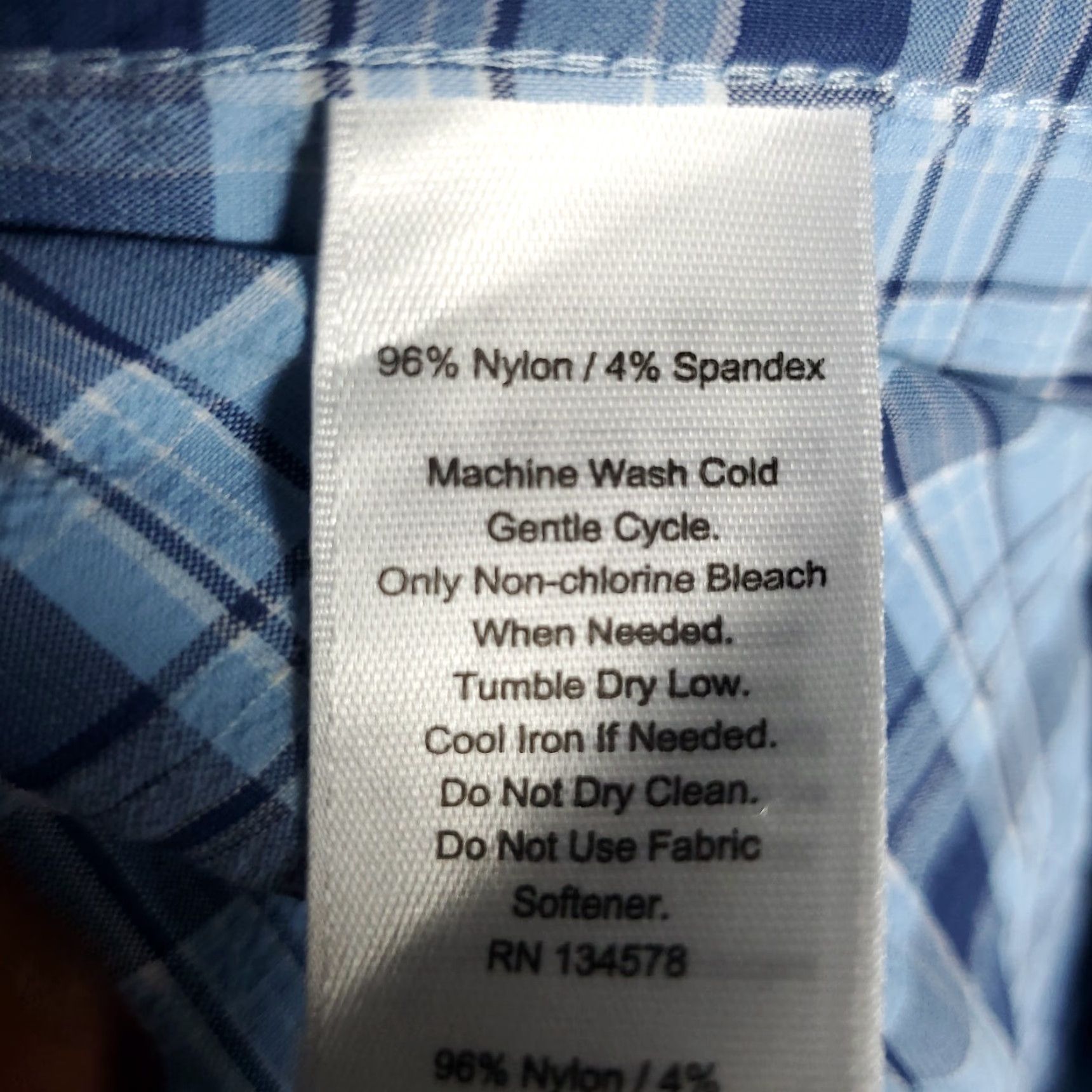 Vineyard Vines VINEYARD VINES Shirt Mens Medium Blue Plaid Nylon Vented Button-Up Long Sleeve Size US M / EU 48-50 / 2 - 8 Thumbnail