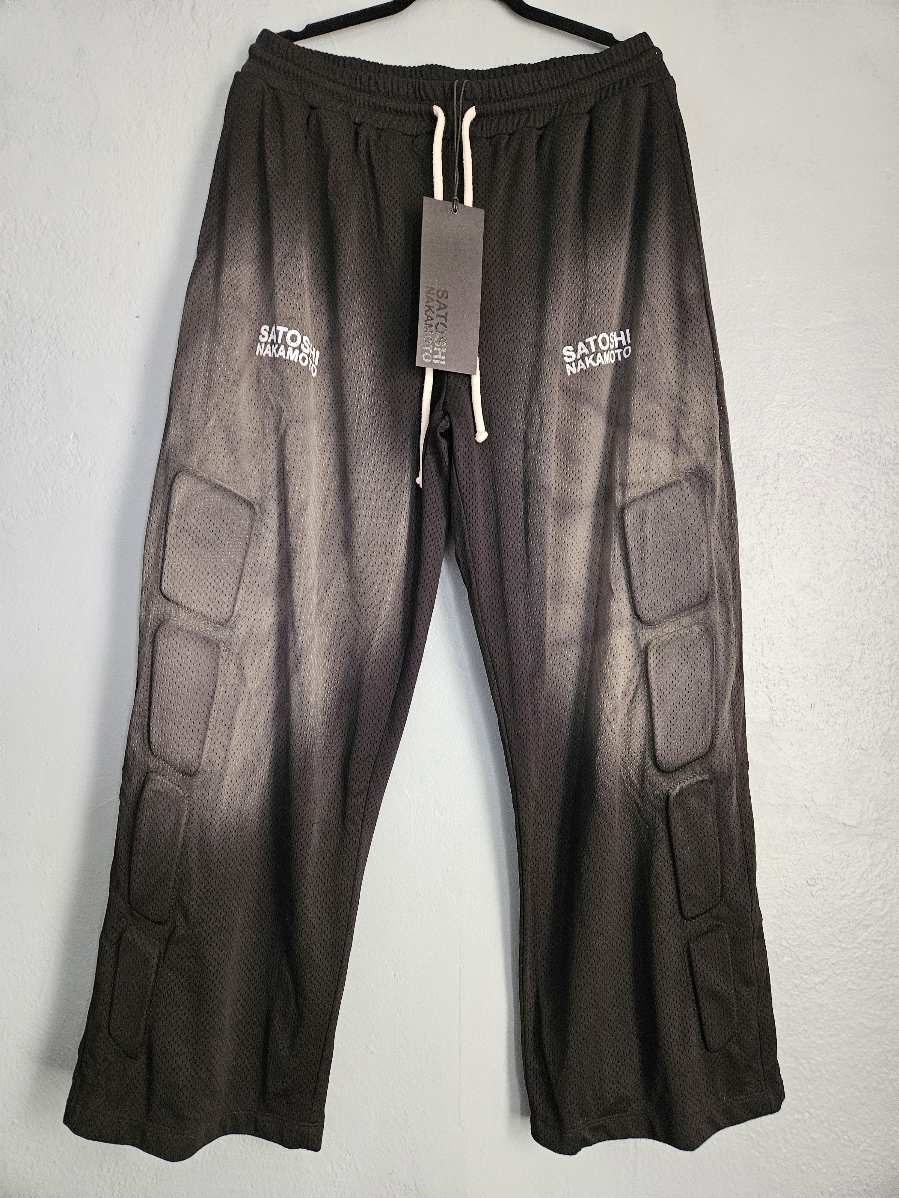 Oversized Black Mesh Moto Lounge Sweatpants