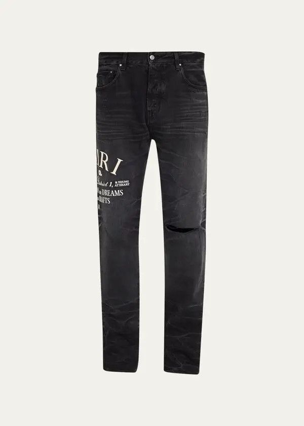 Amiri o1y0525 Logo Denim Pant in Black Size US 32 / EU 48 - 1 Thumbnail