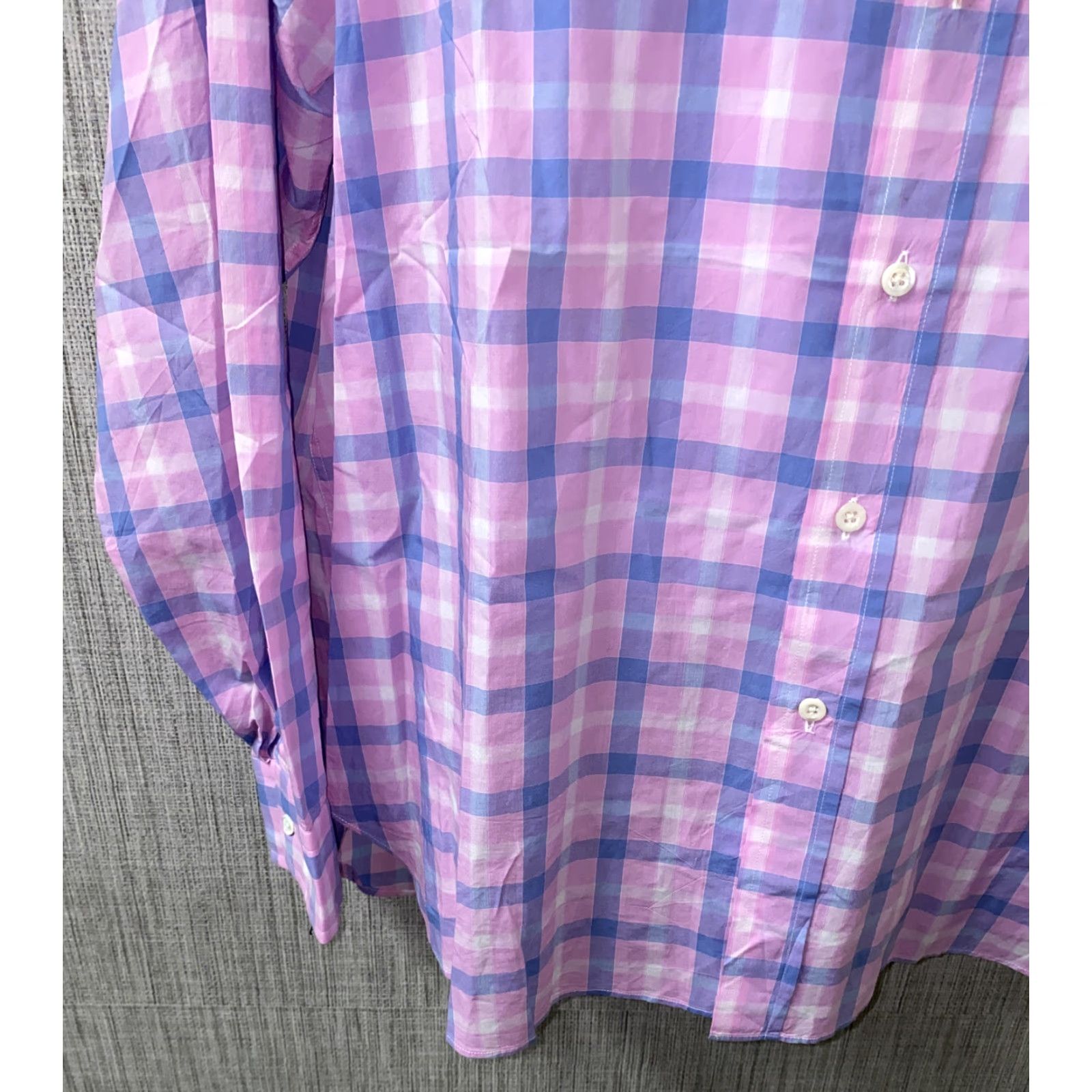 Billy Reid Billy Reid Shirt Mens Pink/Purple Long Sleeve Button-Up Size L Armpit 24in Button Front Cotton? Check Pattern Size US L / EU 52-54 / 3 - 4 Thumbnail