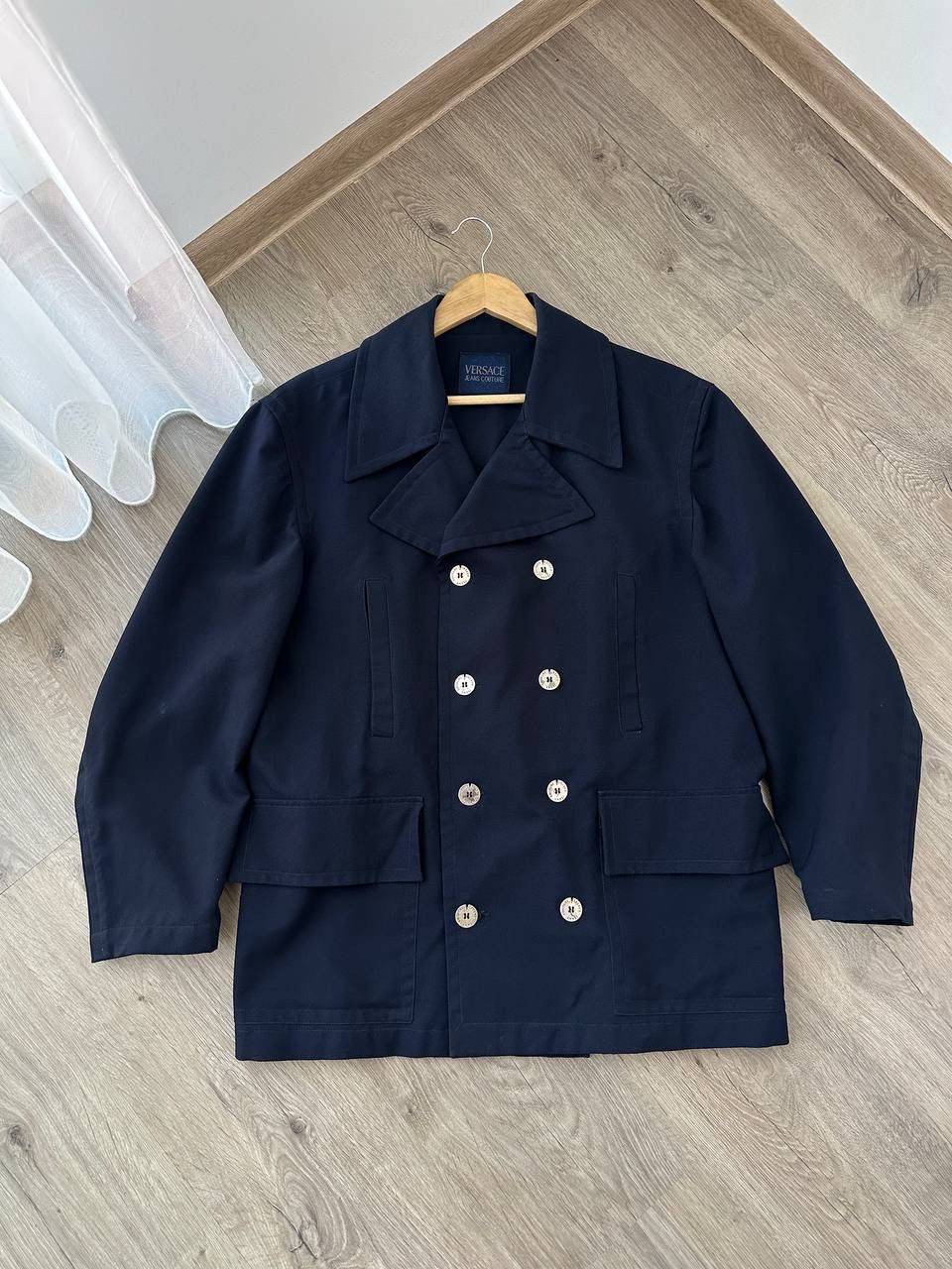 Versace Jeans Couture × Vintage Vintage Versace Jeans Couture Coats Boton Blue Jacket Size L / US 10 / IT 46 - 2 Thumbnail