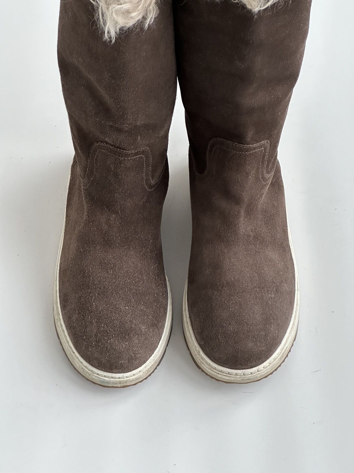Prada *sz40* PRADA Fur Shearling Suede Boots runway leather brown Size US 10 / IT 40 - 5 Thumbnail