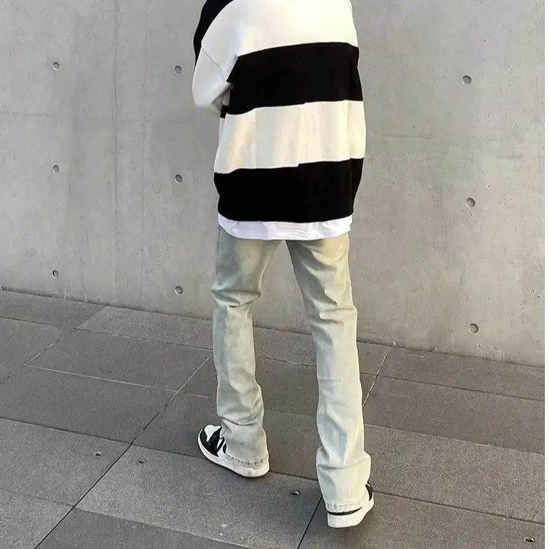 Japanese Brand Straight tube micro flared high street jeans Size US 32 / EU 48 - 2 Thumbnail