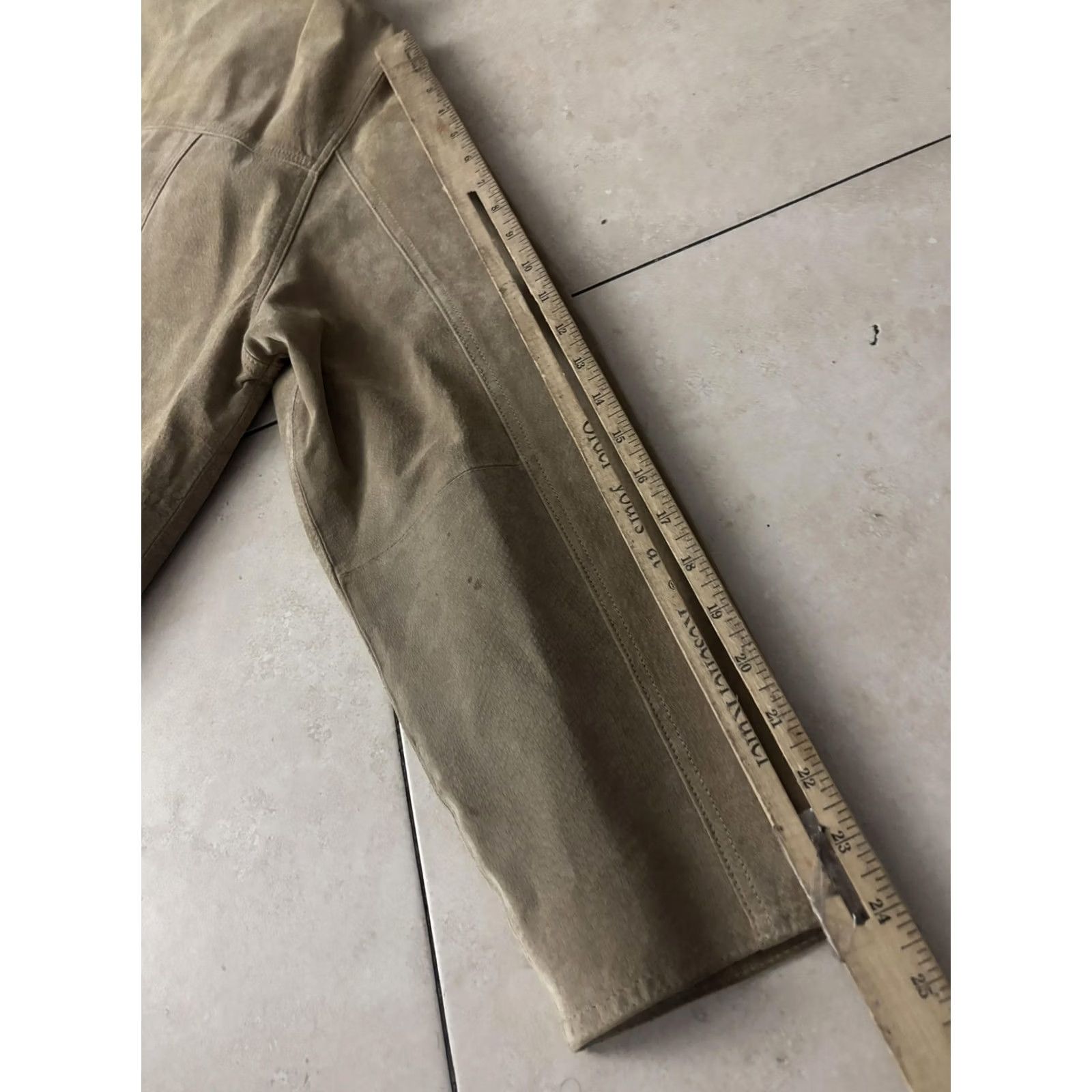 Vintage St. Johns Bay Jacket Womens Large Tan Washable Suede Button Front Car Coat Size L / US 10 / IT 46 - 7 Thumbnail
