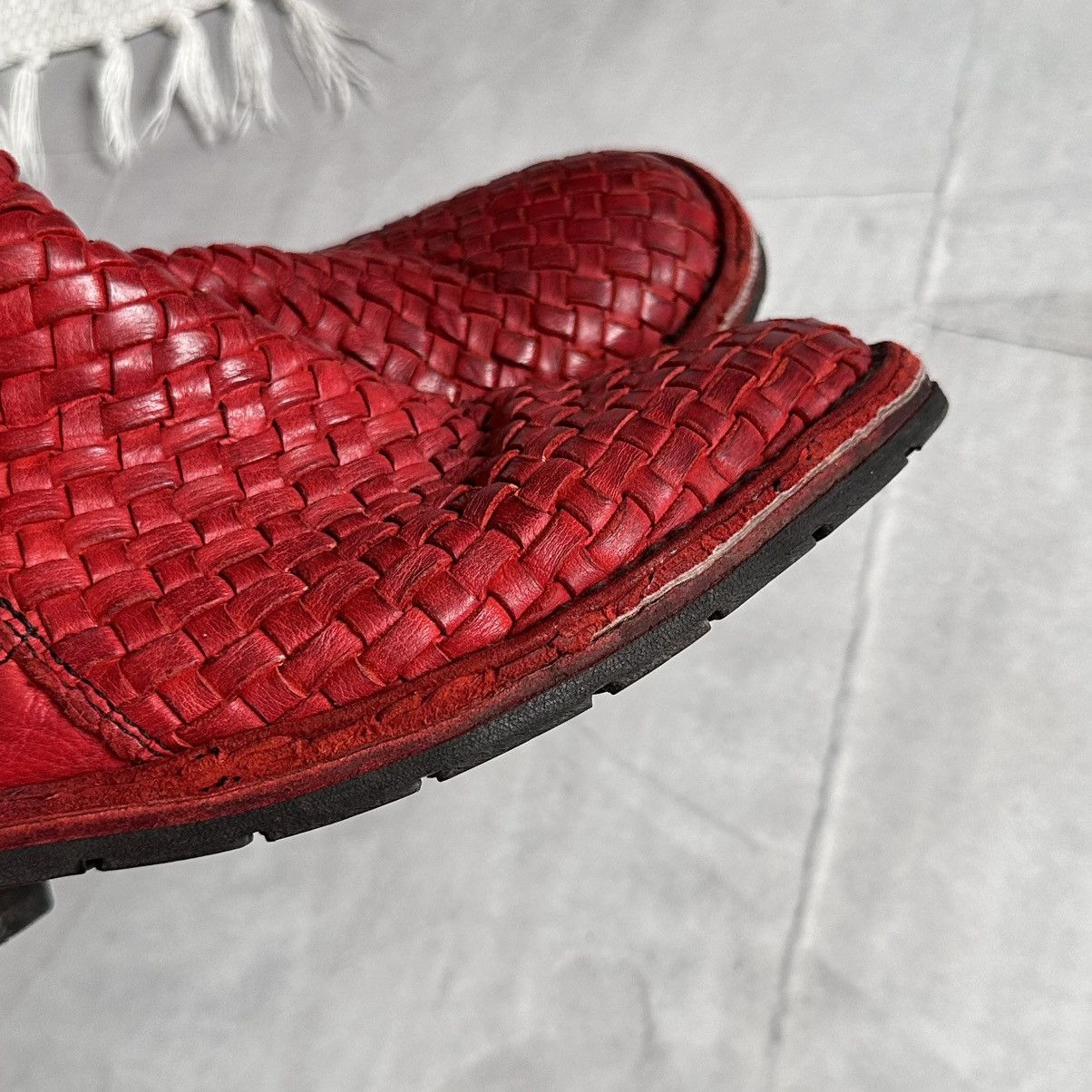 The Last Conspiracy 00s Bubetti Woven Leather Boots Bikkembergs A1923 Style Size US 8.5 / IT 38.5 - 15 Thumbnail