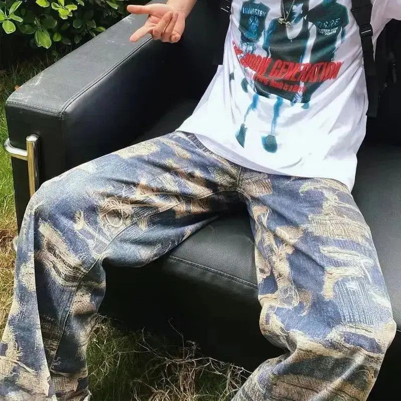 Japanese Brand High Street Straight Loose Gothic y2k Jeans Trousers Size US 32 / EU 48 - 4 Thumbnail