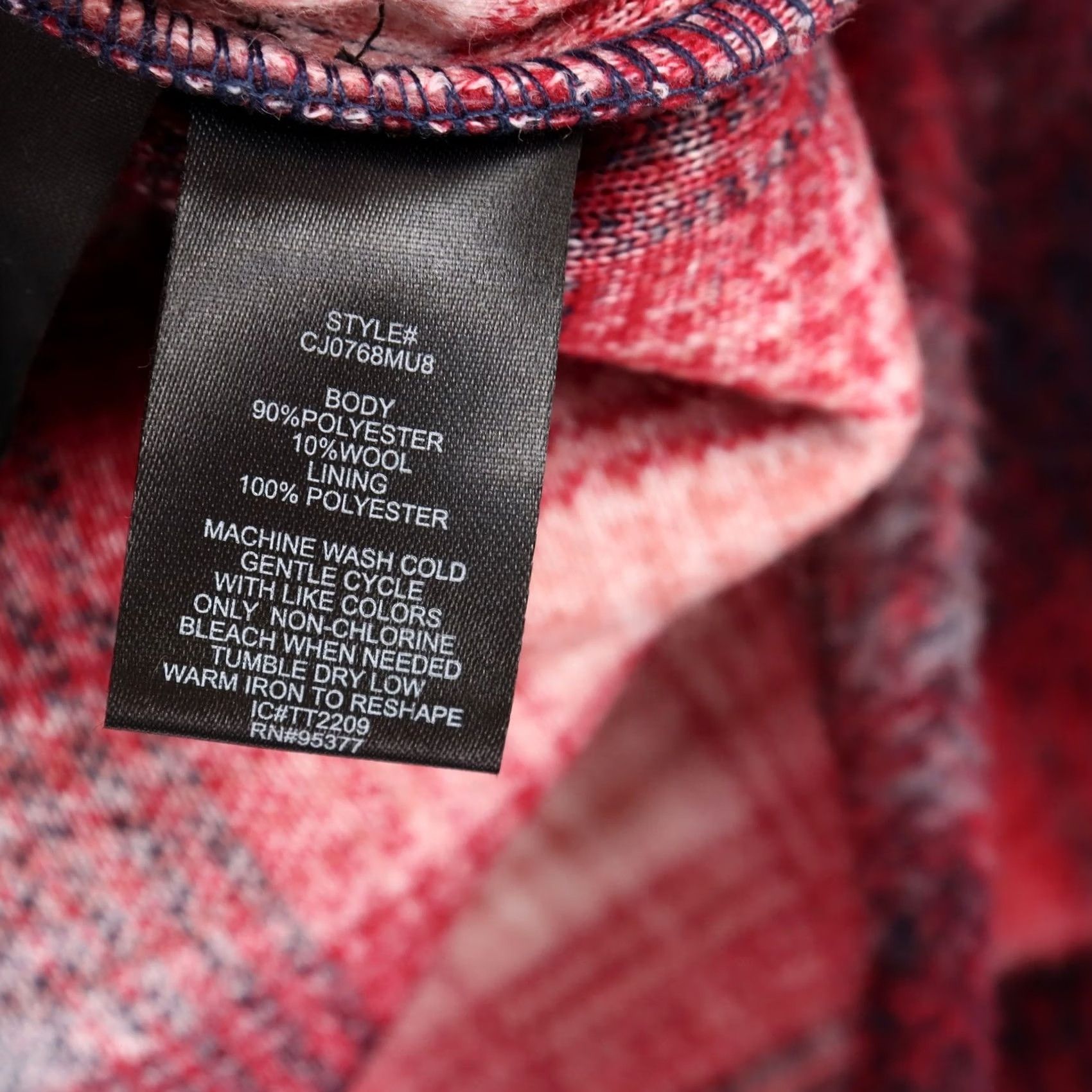 Sanctuary Sanctuary Women's Town Jacket Plaid Wool Blend Shacket Long Sleeve Button Snap Relaxed L Red Blue Casual Coat Size L / US 10 / IT 46 - 7 Thumbnail