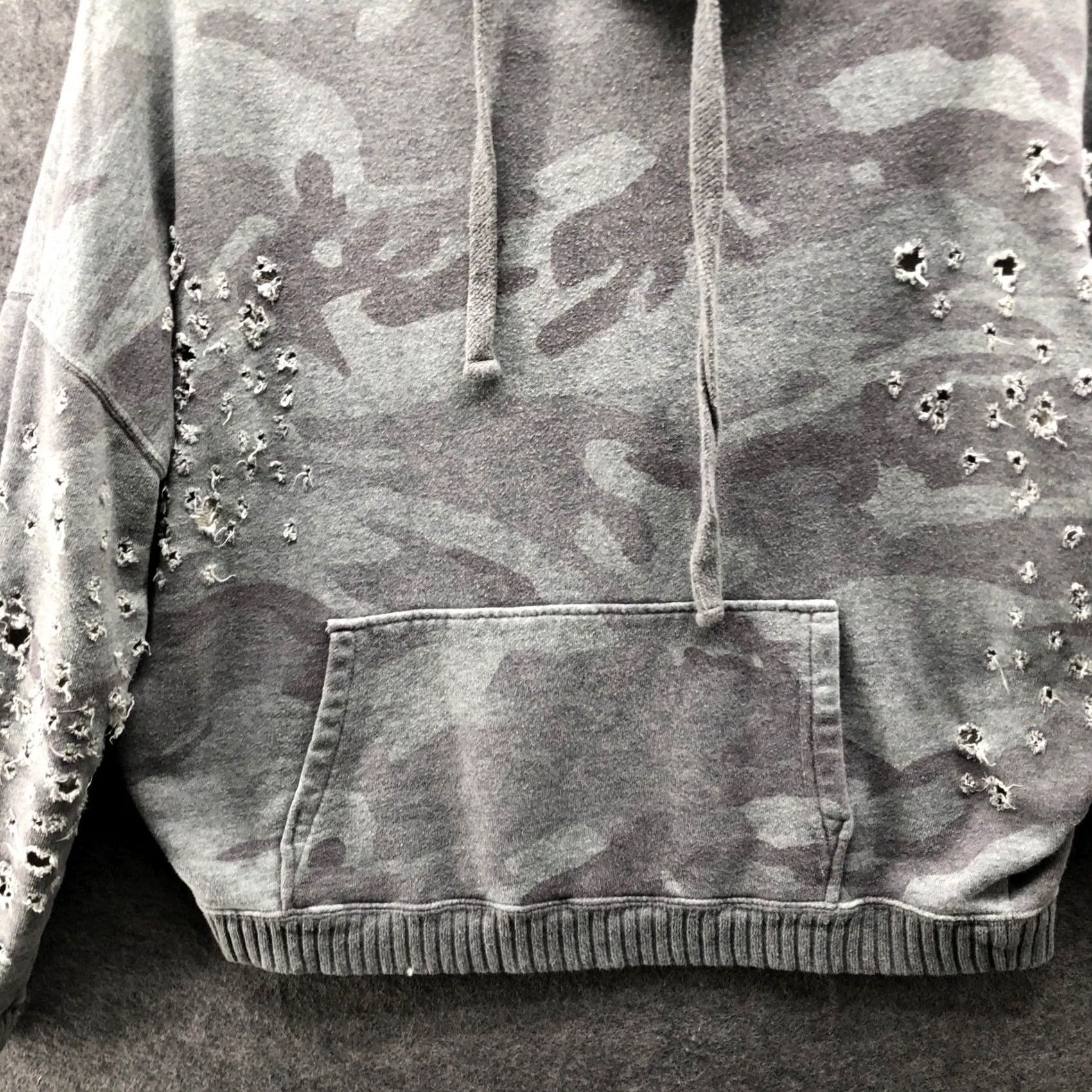 Iro IRO Jeans Hoodie Womens XS Gray Camo Distressed Pullover Relaxed Size XS / US 0-2 / IT 36-38 - 4 Thumbnail