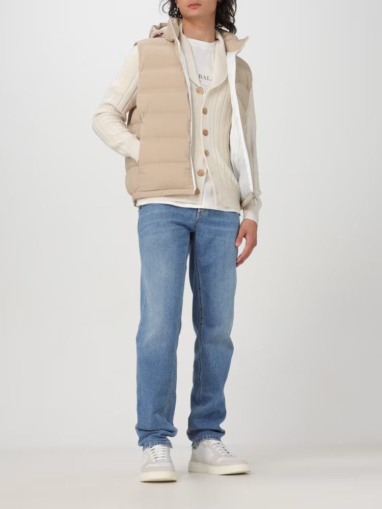 Brunello Cucinelli o1w1db10326 Ribbed Cardigan in Beige Size US XXL / EU 58 / 5 - 2 Thumbnail