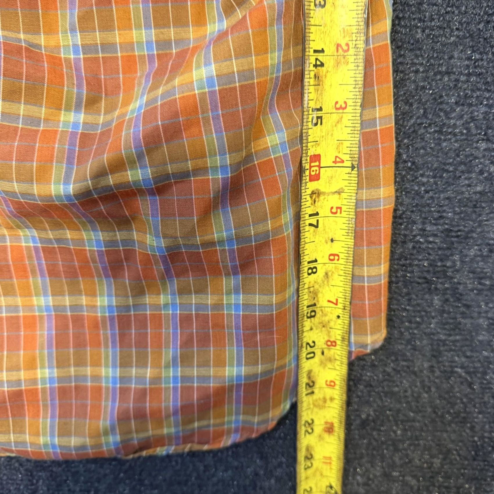Vintage Vintage Amy Barr Button-Up Shirt Womens 10 Orange Plaid Long Sleeve Lightweight T1823 Size L / US 10 / IT 46 - 5 Thumbnail