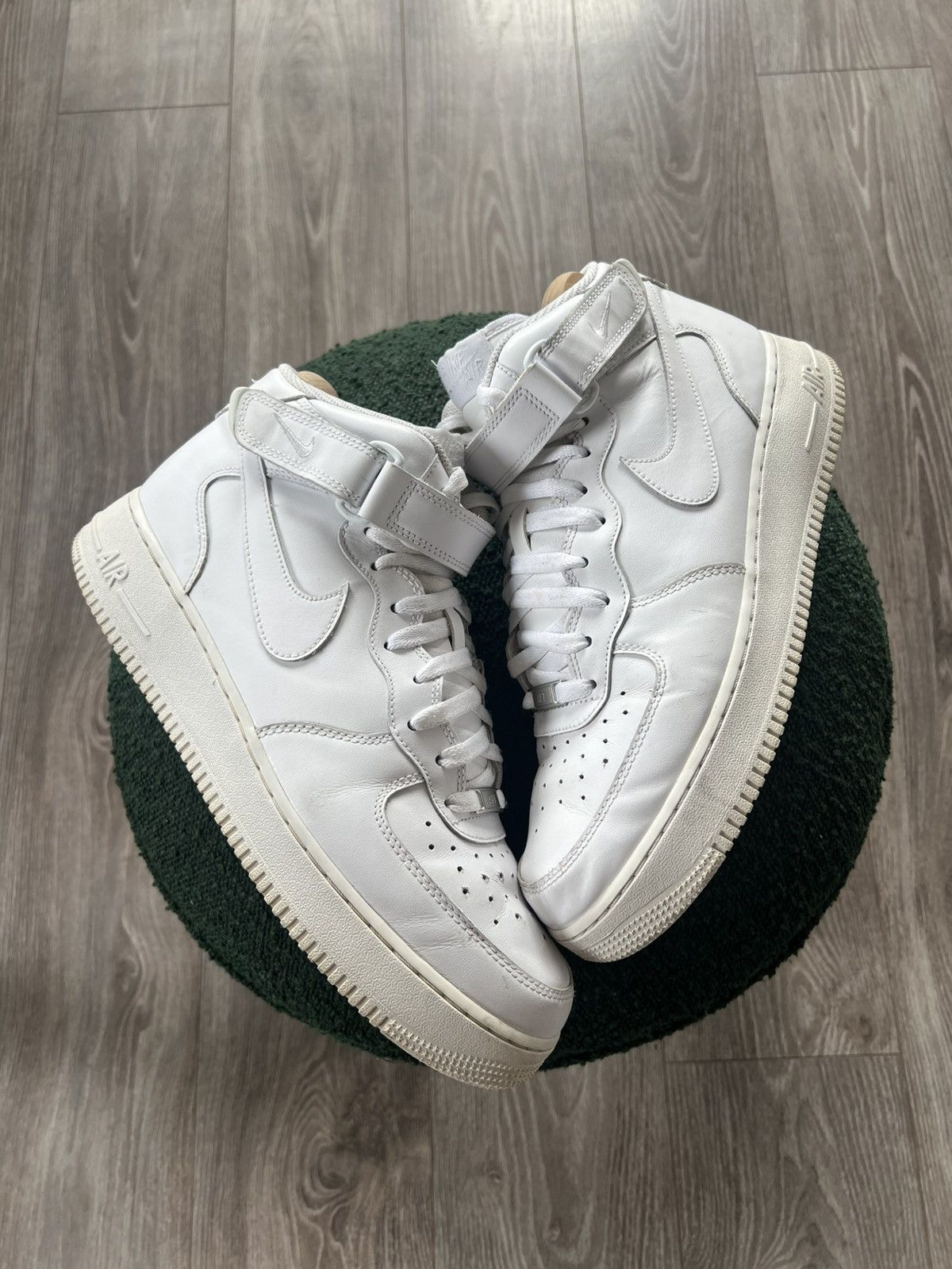 Nike × Other ‼️Nike Air Force High 1 Knit Logo Regular AvantGarde Sneakers Size US 12 / EU 45 - 2 Thumbnail