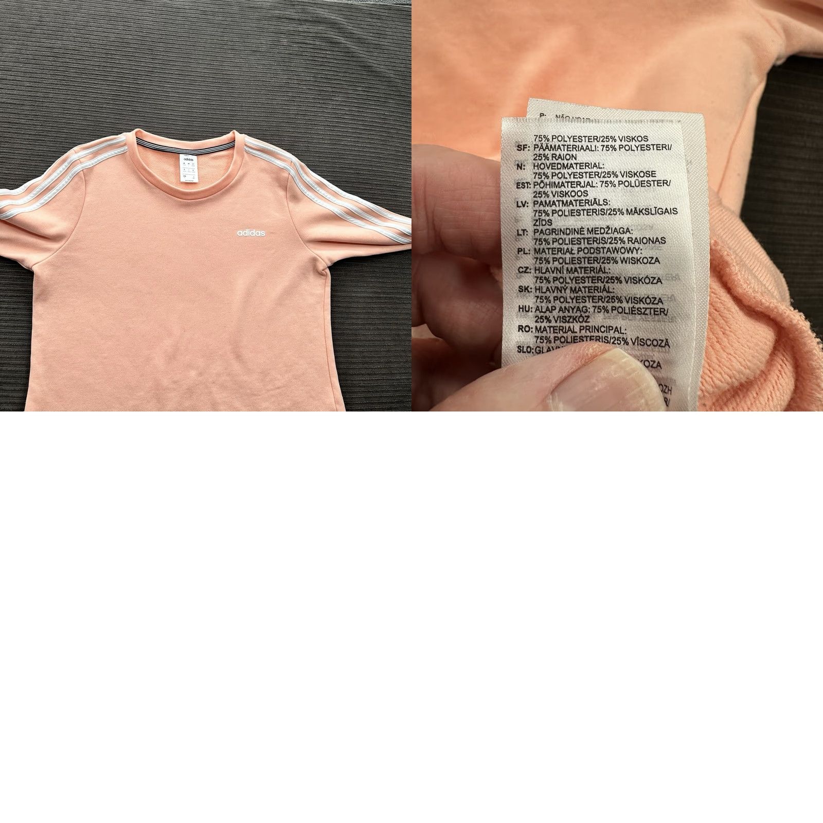 Adidas Adidas Sweatshirt Women Large Peach Orange Polyester 3 Stripe Pullover Crewneck Logo Size L / US 10 / IT 46 - 8 Thumbnail