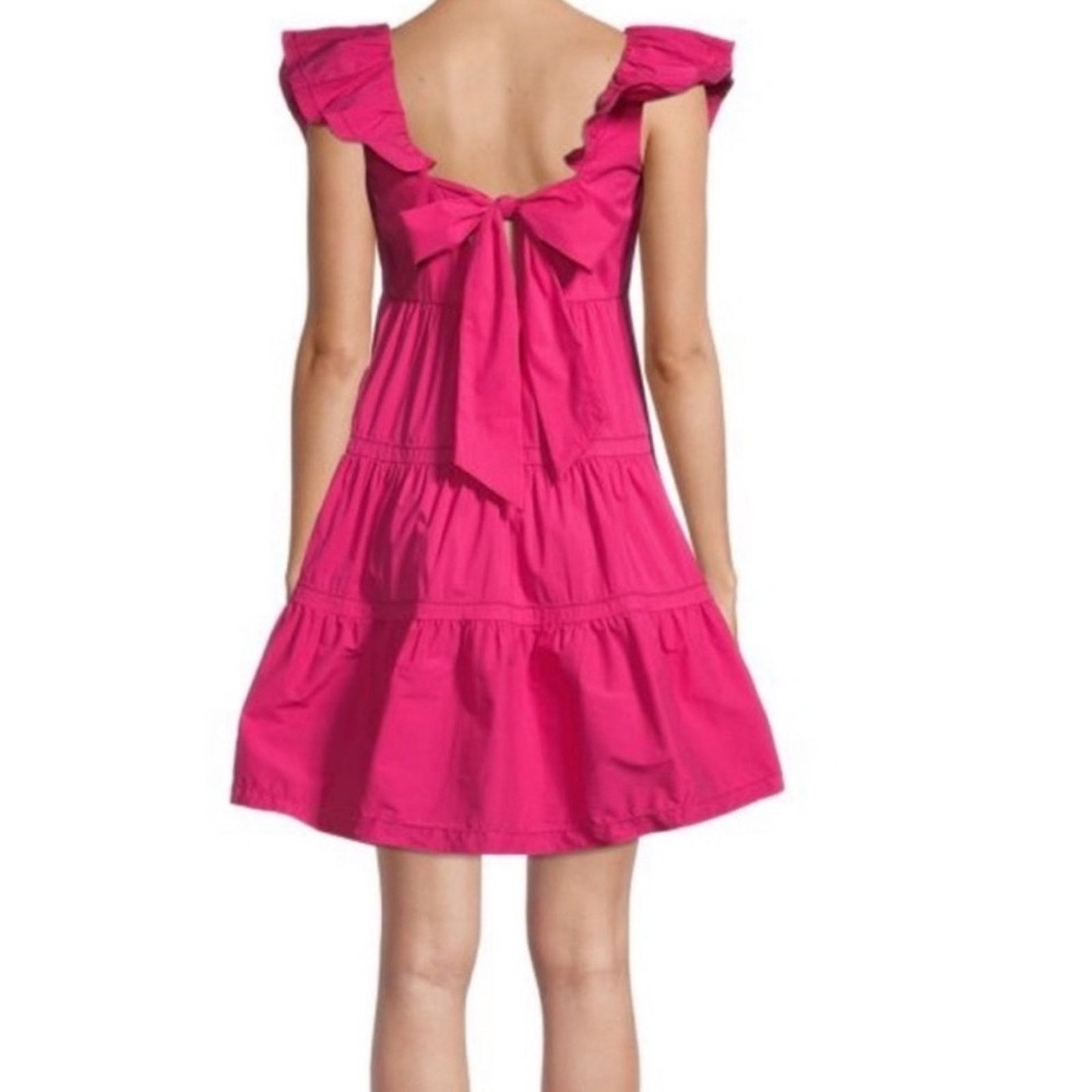 Saylor Saylor Karalyn Hot Pink Tiered Ruffle Sleeveless Mini Dress Size S / US 4 / IT 40 - 2 Thumbnail