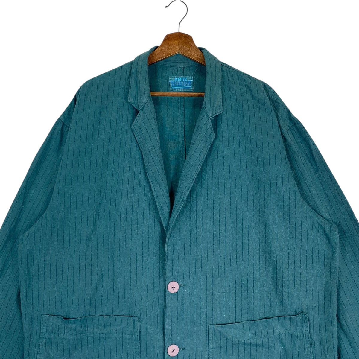 Japanese Brand Vintage Fittz Super Studio Stripe Button Jacket Size US L / EU 52-54 / 3 - 2 Thumbnail