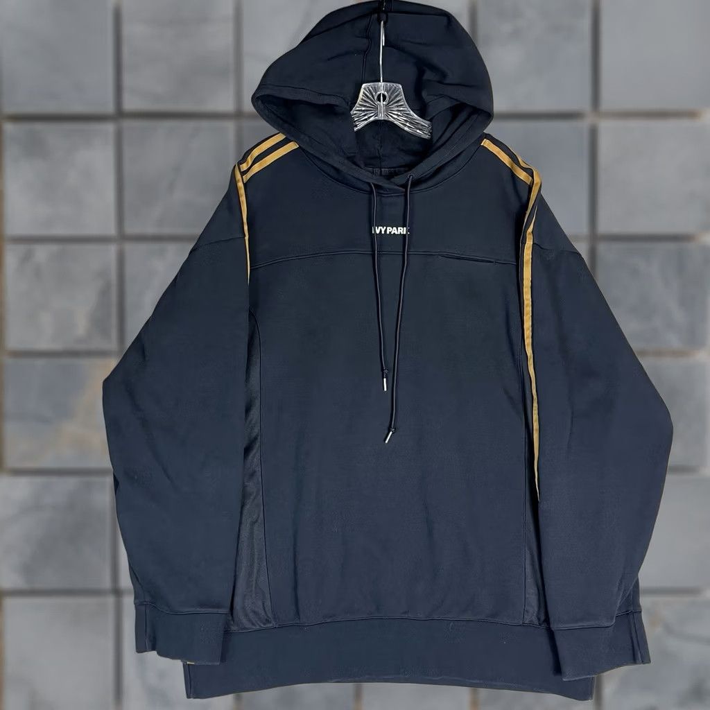 Adidas Adidas Ivy Park Hoodie Mens L Black 3 Stripe Heavyweight Pullover Relaxed Hoodie Size US L / EU 52-54 / 3 - 1 Thumbnail