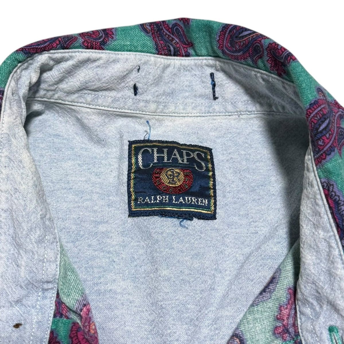 Chaps Ralph Lauren × Vintage Vintage Chaps Ralph Lauren Paisley Button Down Shirt 2XL Size US XXL / EU 58 / 5 - 4 Thumbnail