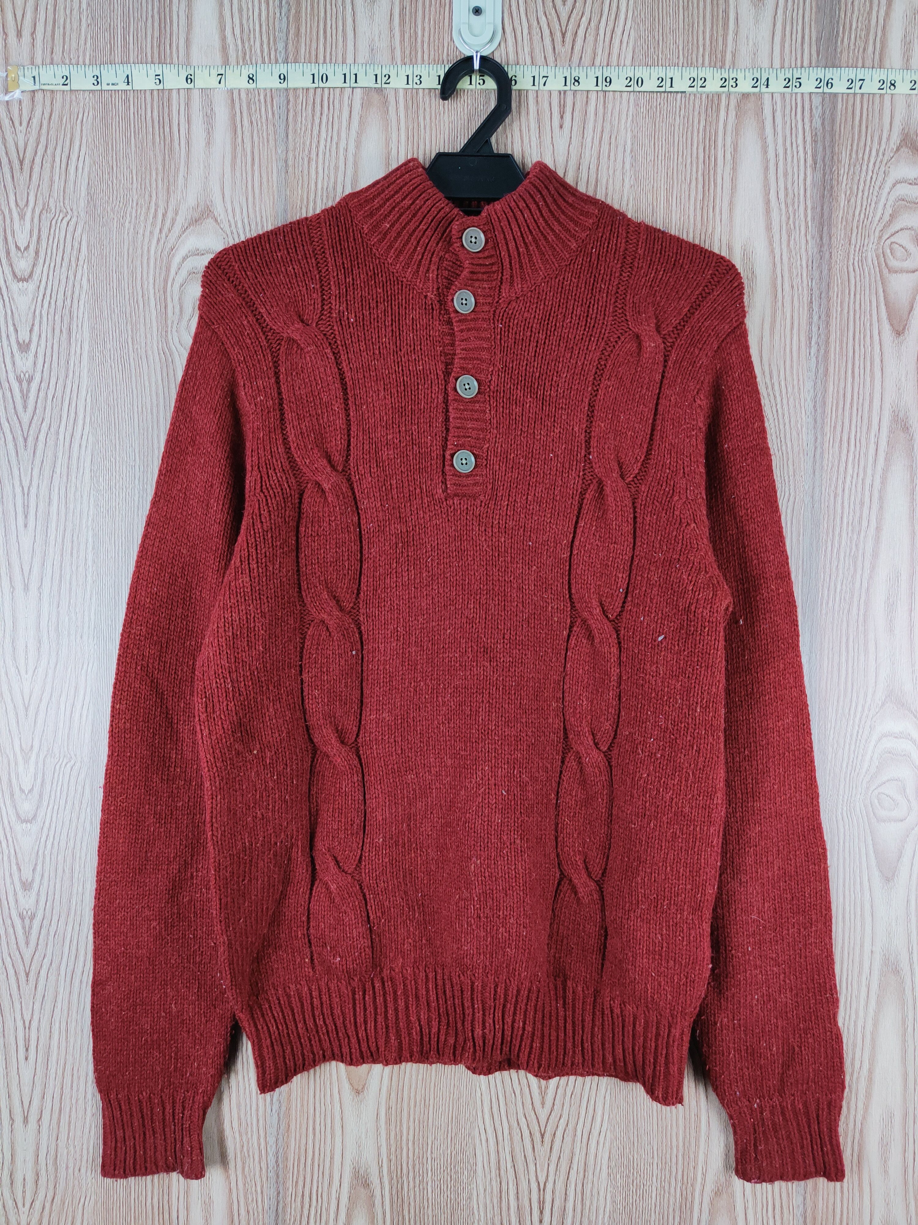 Aran Isles Knitwear × Uniqlo × Vintage Vintage 💥 Uniqlo Maroon Knitwear Sweatshirts Size US L / EU 52-54 / 3 - 1 Thumbnail