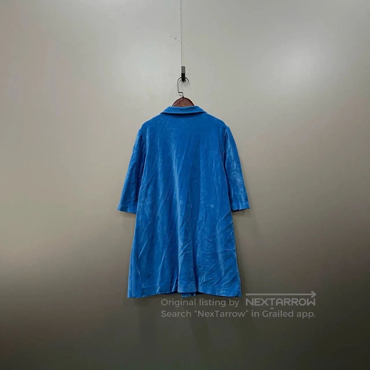Gucci Gucci Blue Velvet Logo Half-Zip Dress. Size M / US 6-8 / IT 42-44 - 3 Thumbnail