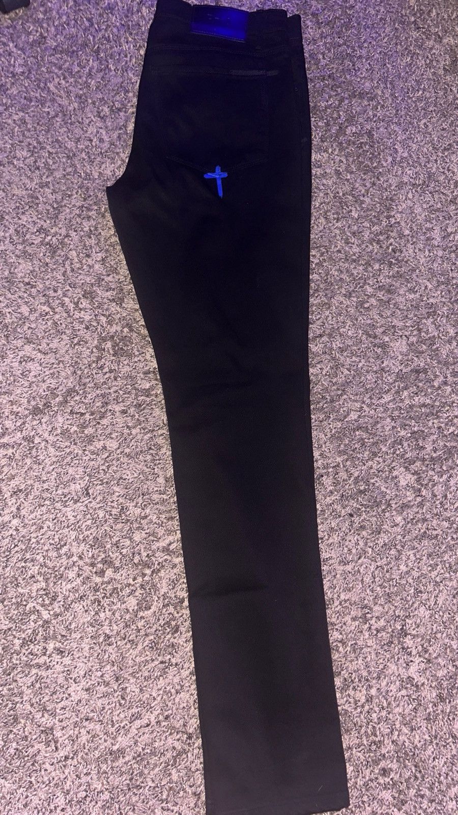 Rta Bryant Skinny Jean | Black Blue Rest In Peace Size US 33 - 3 Thumbnail