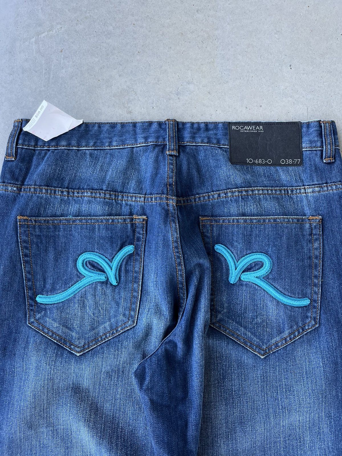 Rocawear Vintage Y2K Rocawear Embroidered Dark Wash Baggy Jeans Size US 38 / EU 54 - 3 Thumbnail