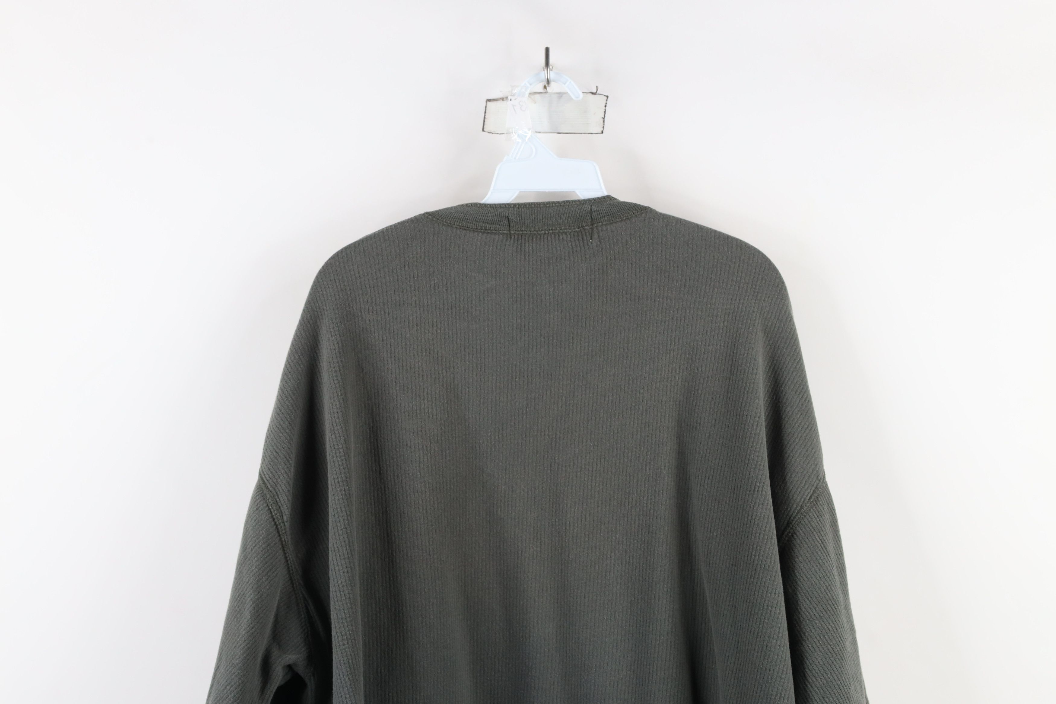 Vintage Vintage 90s Streetwear Ribbed Long Sleeve Henley T-Shirt Size US L / EU 52-54 / 3 - 10 Thumbnail