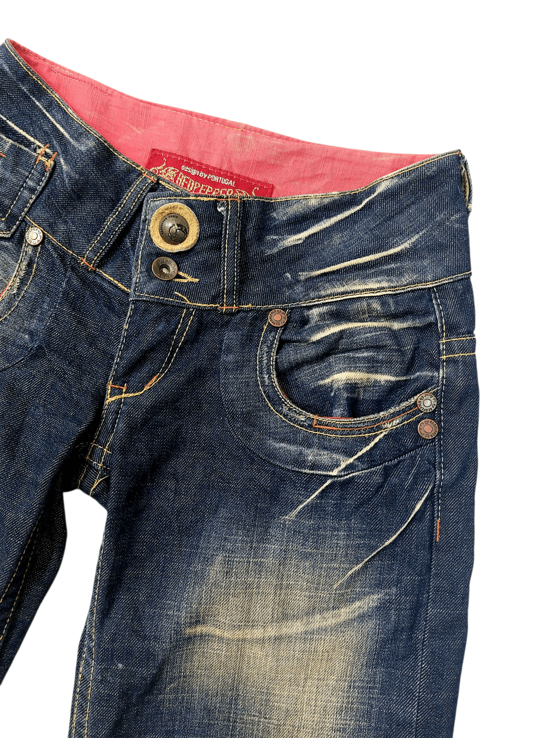 Vintage Red Pepper Punk Bootcut Unisex Low Rise Denim Size 26" / US 2 / IT 38 - 4 Thumbnail