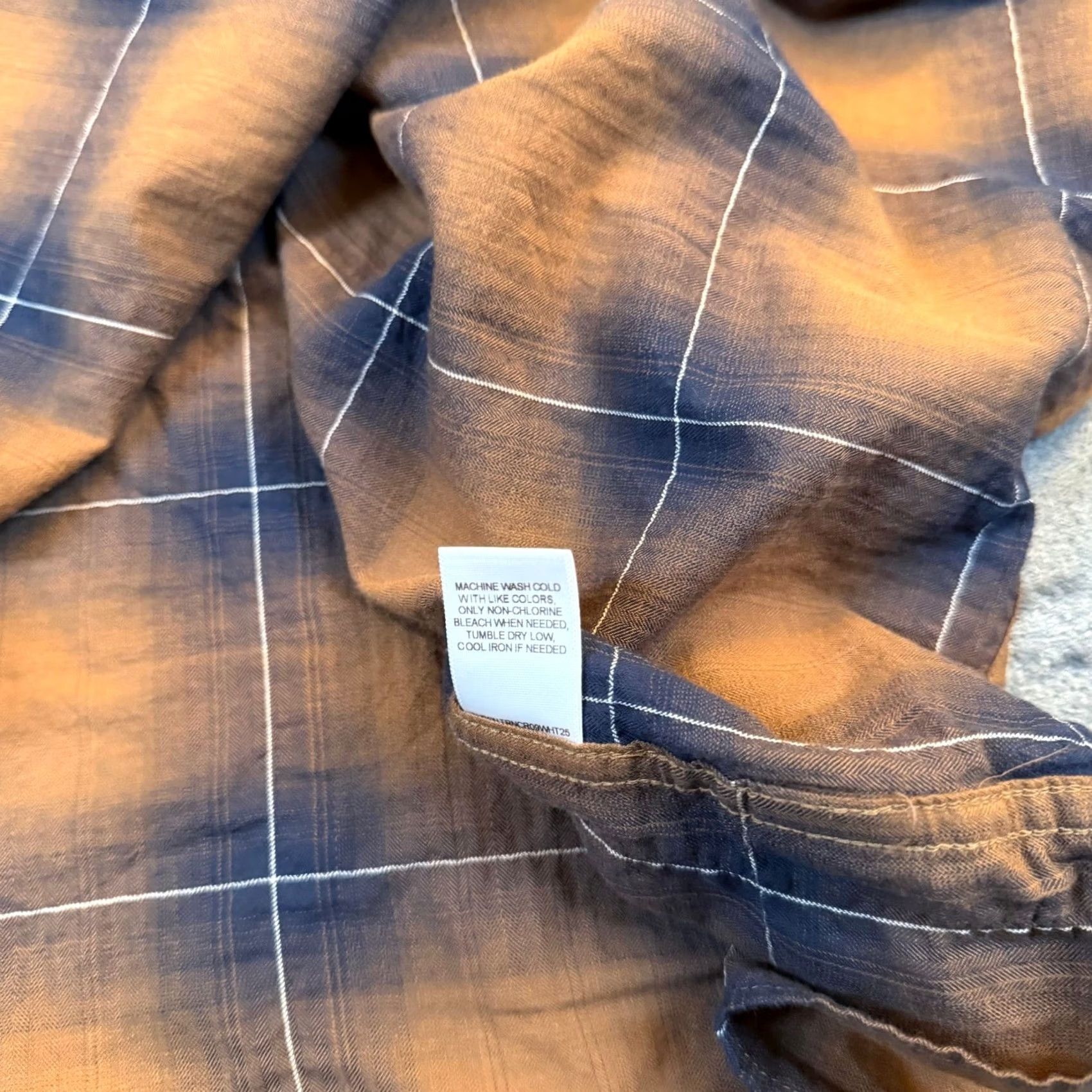 Vintage ROWM Shirt Button-Down Plaid Long Sleeve 4XT Brown Navy Blue Big & Tall NWT Mens Size US XXL / EU 58 / 5 - 6 Thumbnail