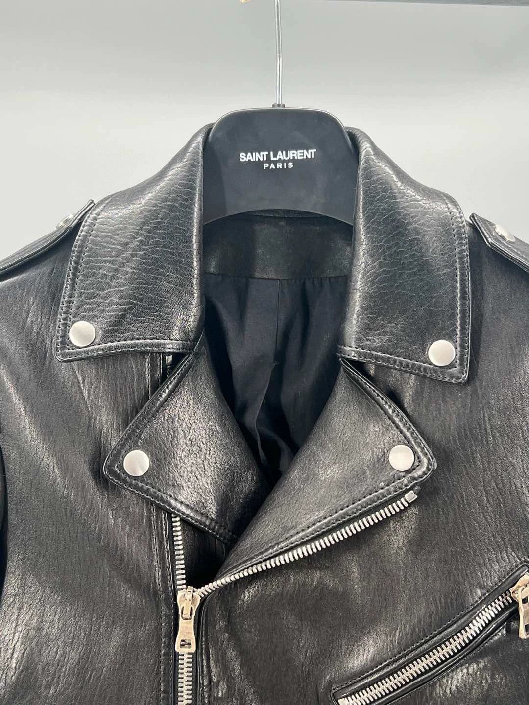Balmain balmain black leather biker jacket for men Size US M / EU 48-50 / 2 - 2 Thumbnail