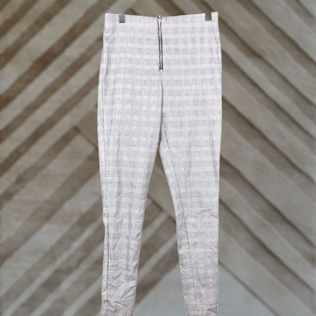 Zara Zara Women Pants Gray Multicolored Stripe Pull On Front Zip Ankle Stretch Medium Size 27" / US 4 / IT 40 - 1 Thumbnail