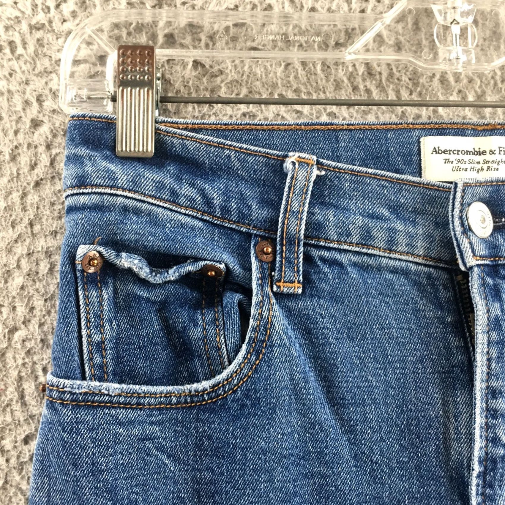 Abercrombie & Fitch Abercrombie & Fitch 90 Slim Straight Jeans Womens 28x30 Blue Denim Size 27" / US 4 / IT 40 - 3 Thumbnail