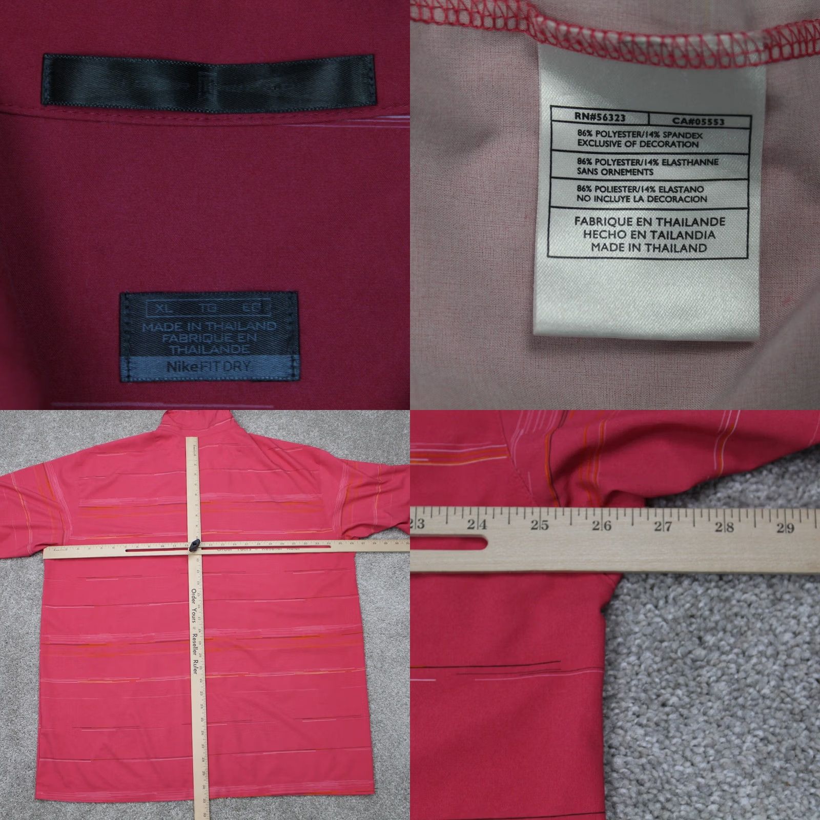 Nike Nike Tiger Woods Polo Shirt Mens XL Pink Short Sleeve FitDry Golf Polyester Stretch Shirt Size US XL / EU 56 / 4 - 8 Thumbnail