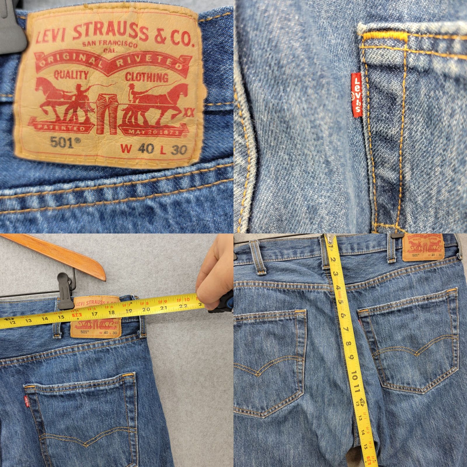 Vintage Levi’s 501 Jeans Size 40 X 30 Dark Blue Button Front Jeans Men Regular Inseam 30 Size US 40 / EU 56 - 8 Thumbnail