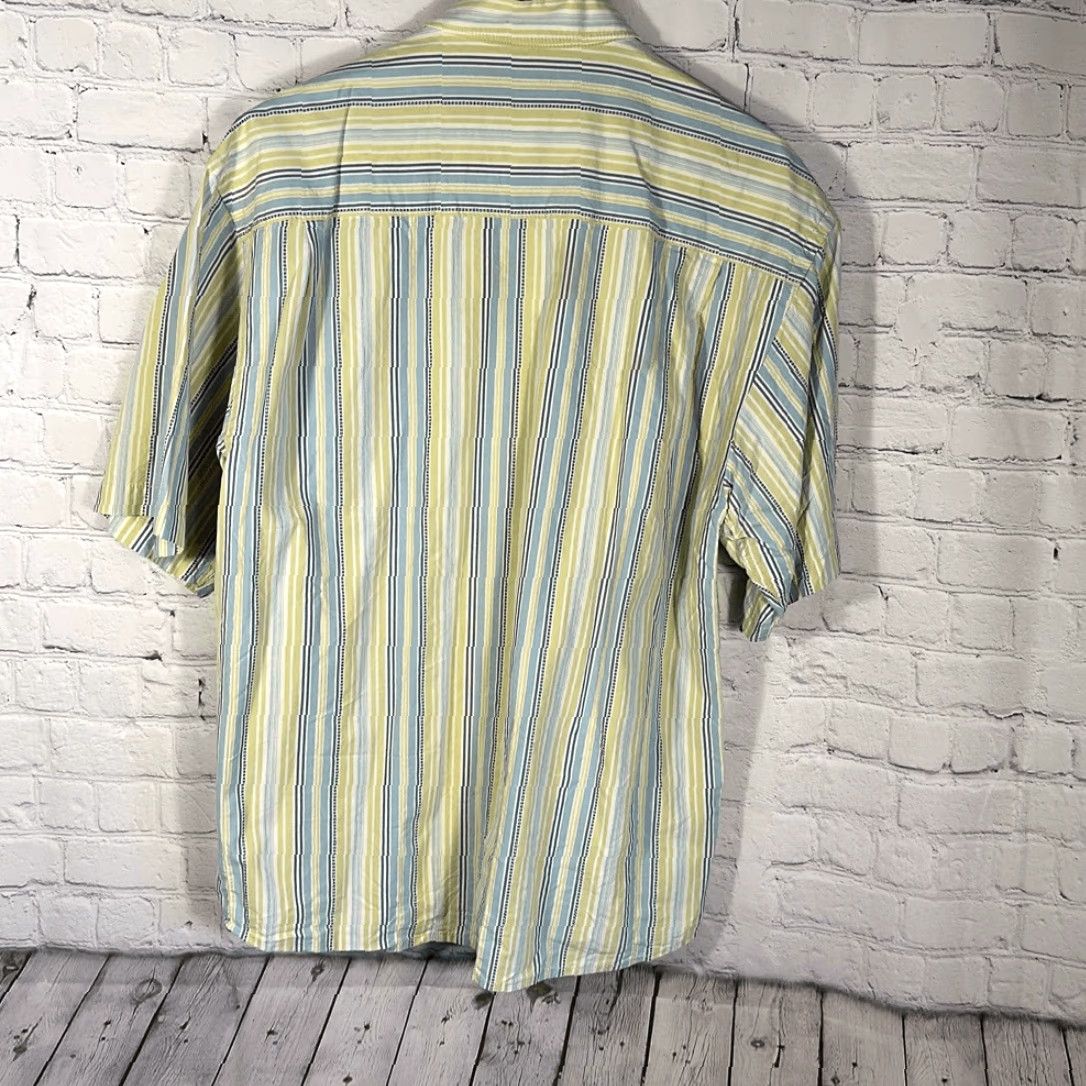 Tommy Bahama Tommy Bahama Shirt Striped Short Sleeve Silk Blend Yellow Blue XL Mens Button-Up Blue XL Mens 90s Size US XL / EU 56 / 4 - 5 Thumbnail