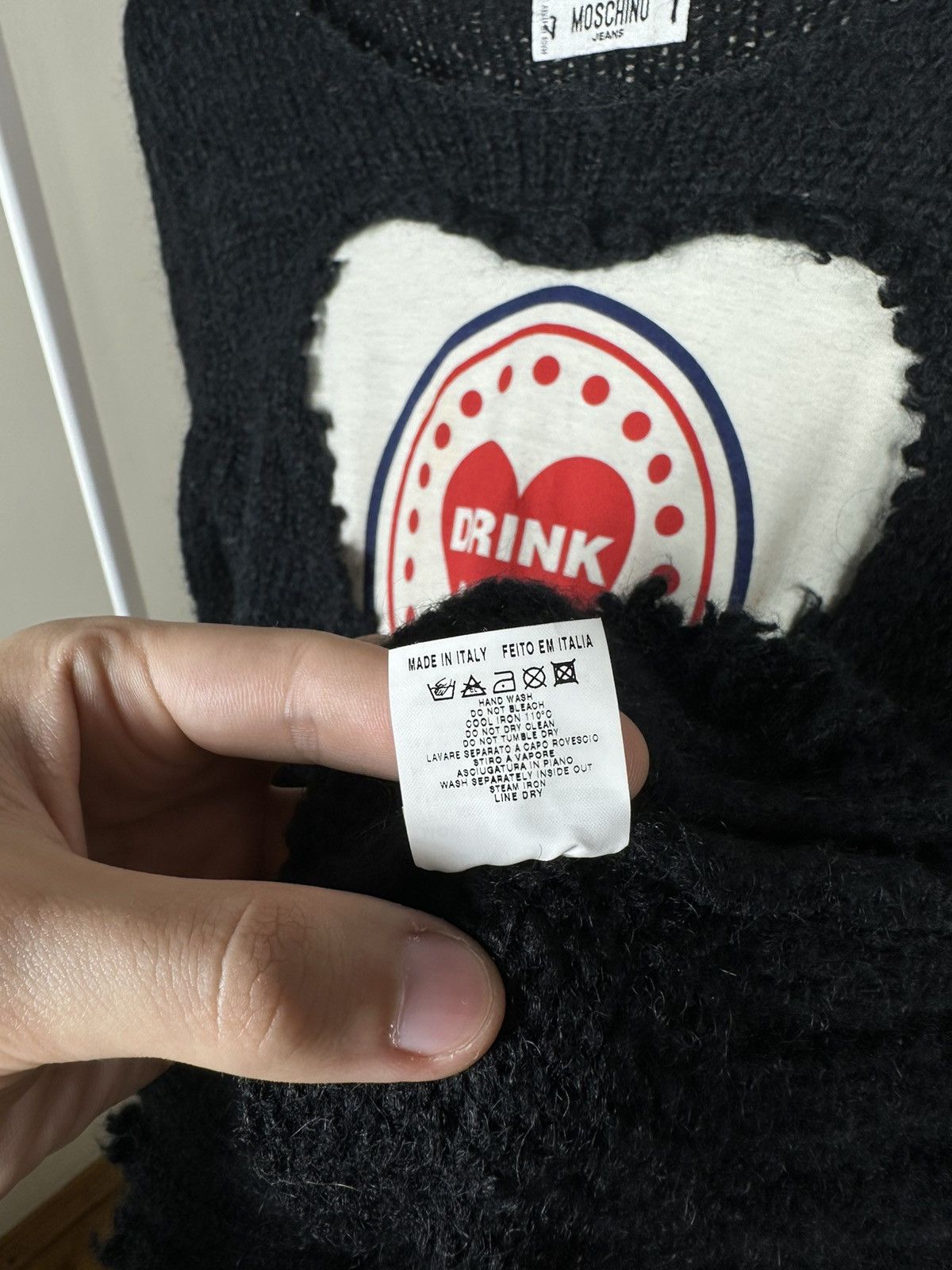 Moschino Moschino Jeans Drink Me Logo Sweater Size S / US 4 / IT 40 - 10 Thumbnail