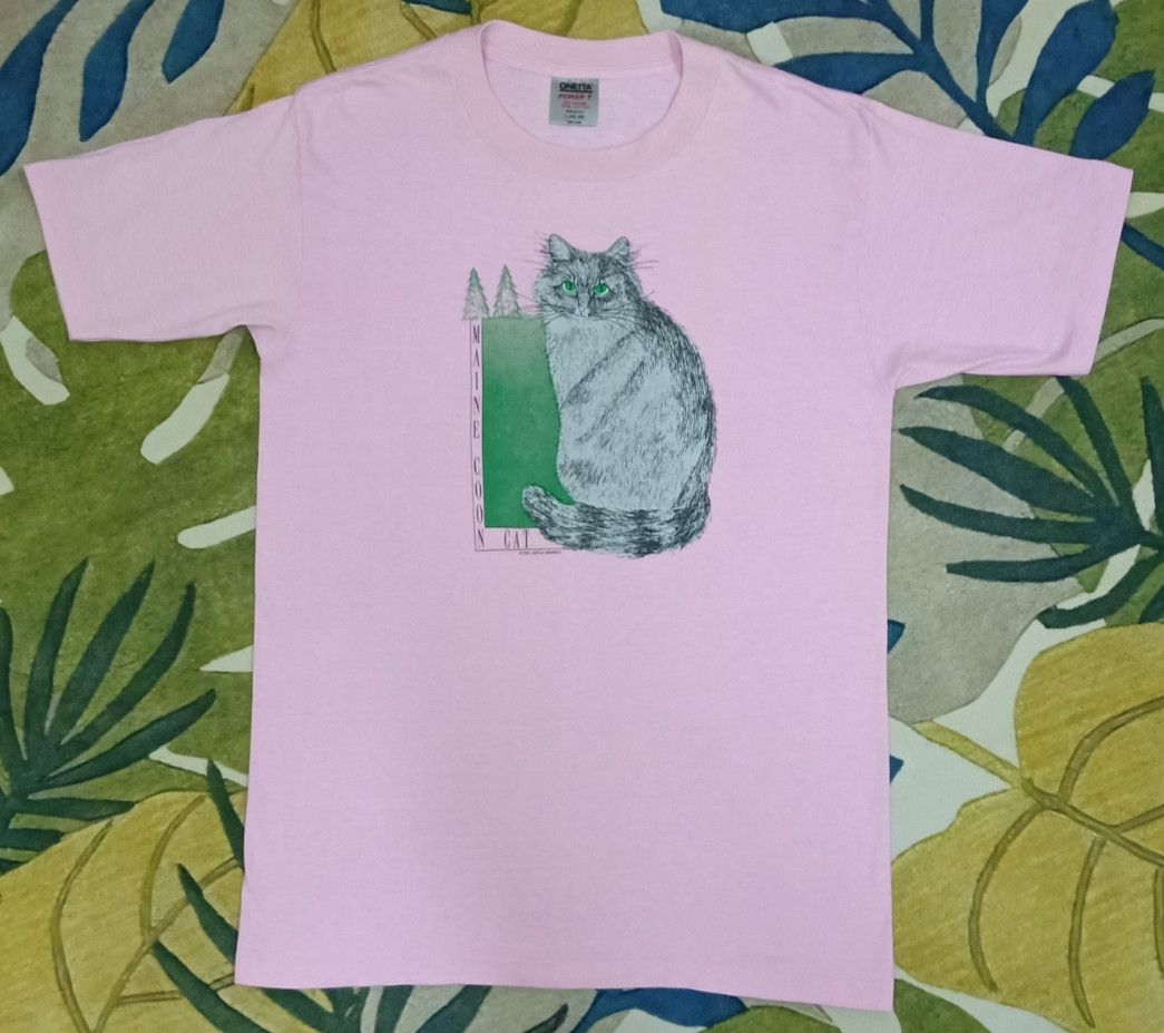 Habitat × Vintage Vintage 80s Maine Coon Cat T-shirt Size US L / EU 52-54 / 3 - 3 Thumbnail