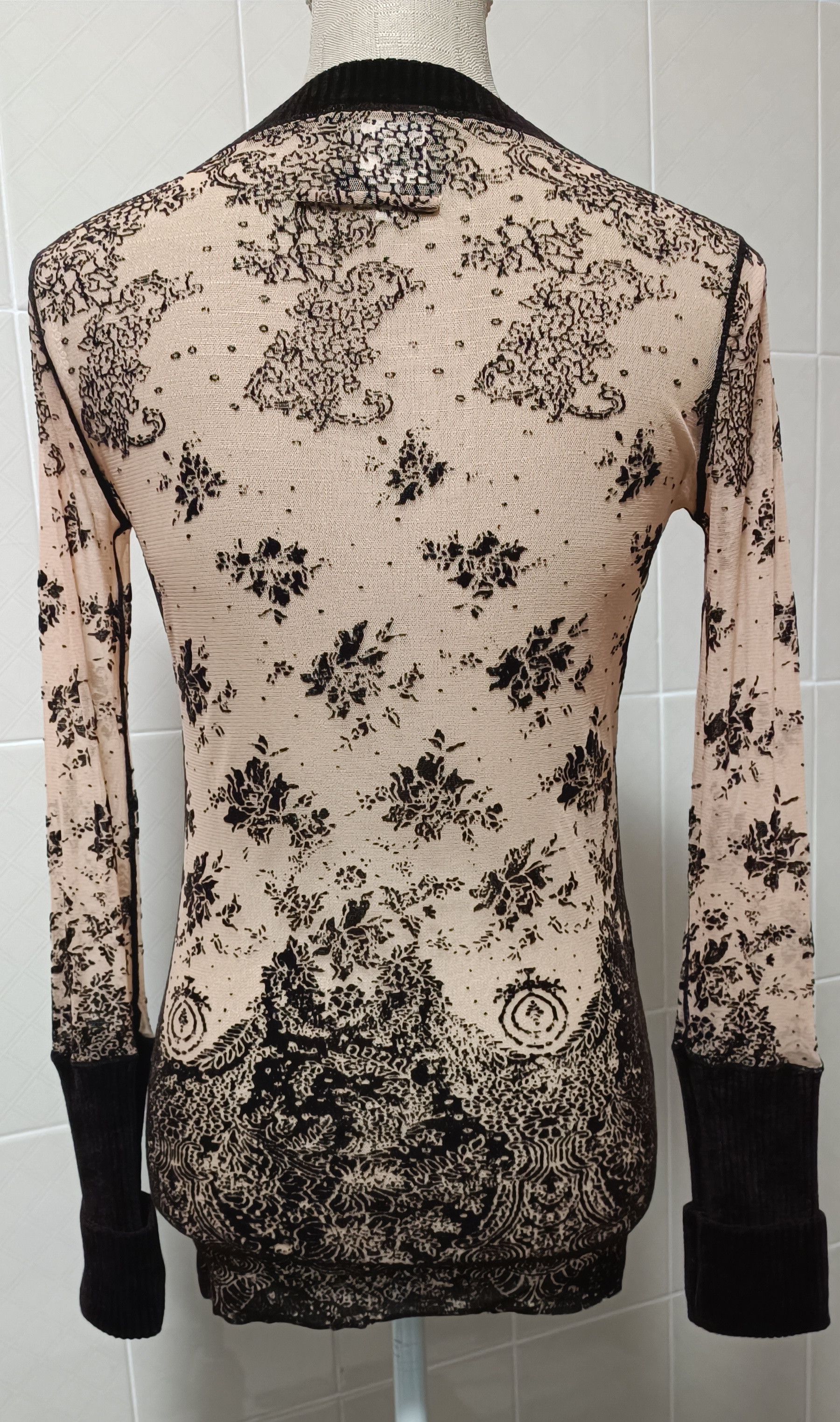 Jean Paul Gaultier Brand new - Nude top with dark brown velvet details Size M / US 6-8 / IT 42-44 - 12 Thumbnail
