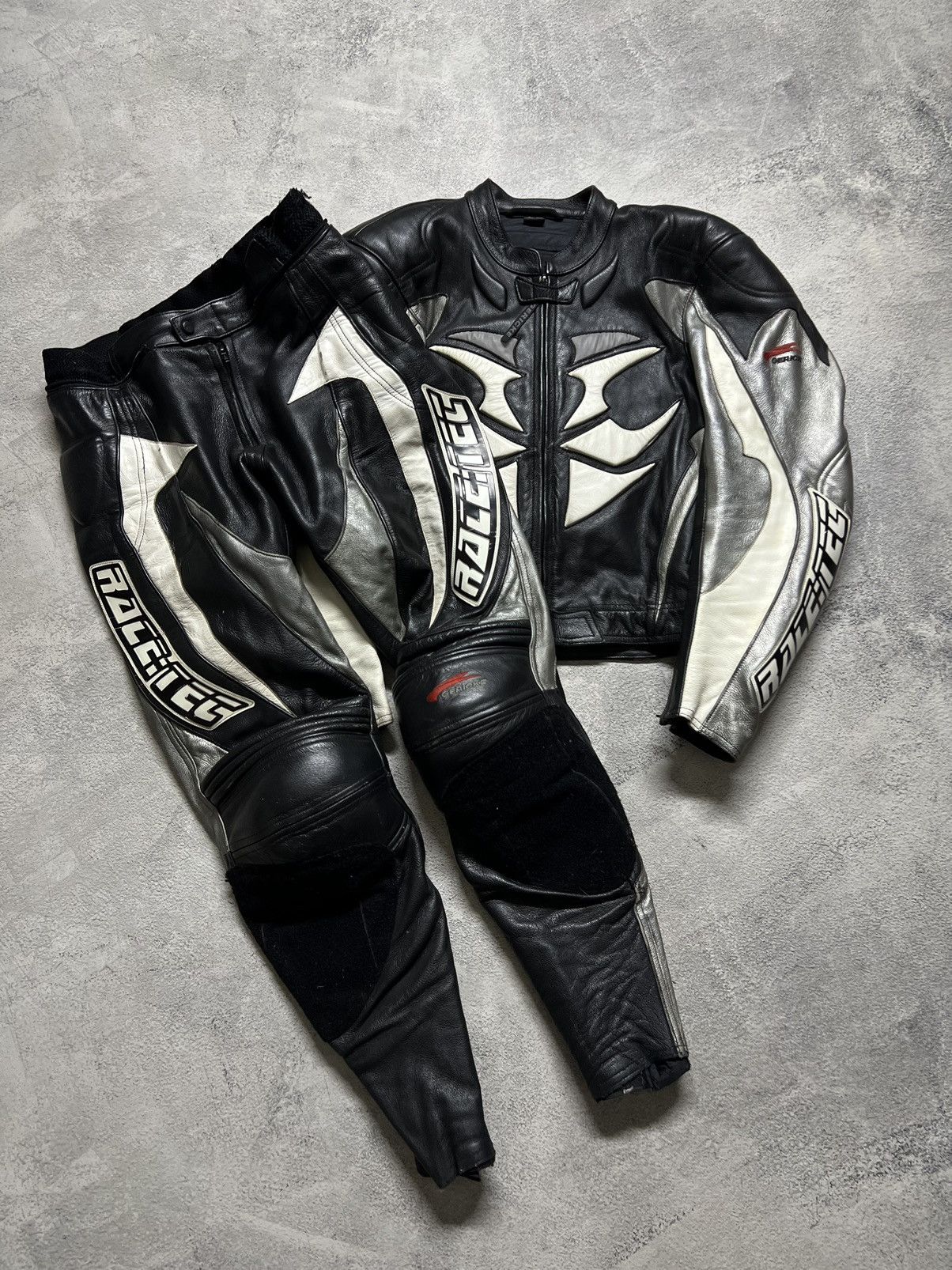 Vintage RaceTec Moto Racing Leather Suit Jacket+Pants 90’s