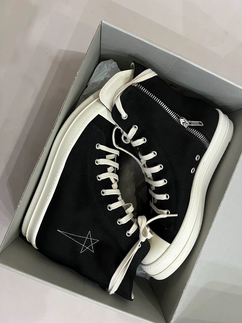 Rick Owens Rick Owens Embroidered Canvas High-Top Sneakers Size US 8.5 / EU 41-42 - 1 Thumbnail