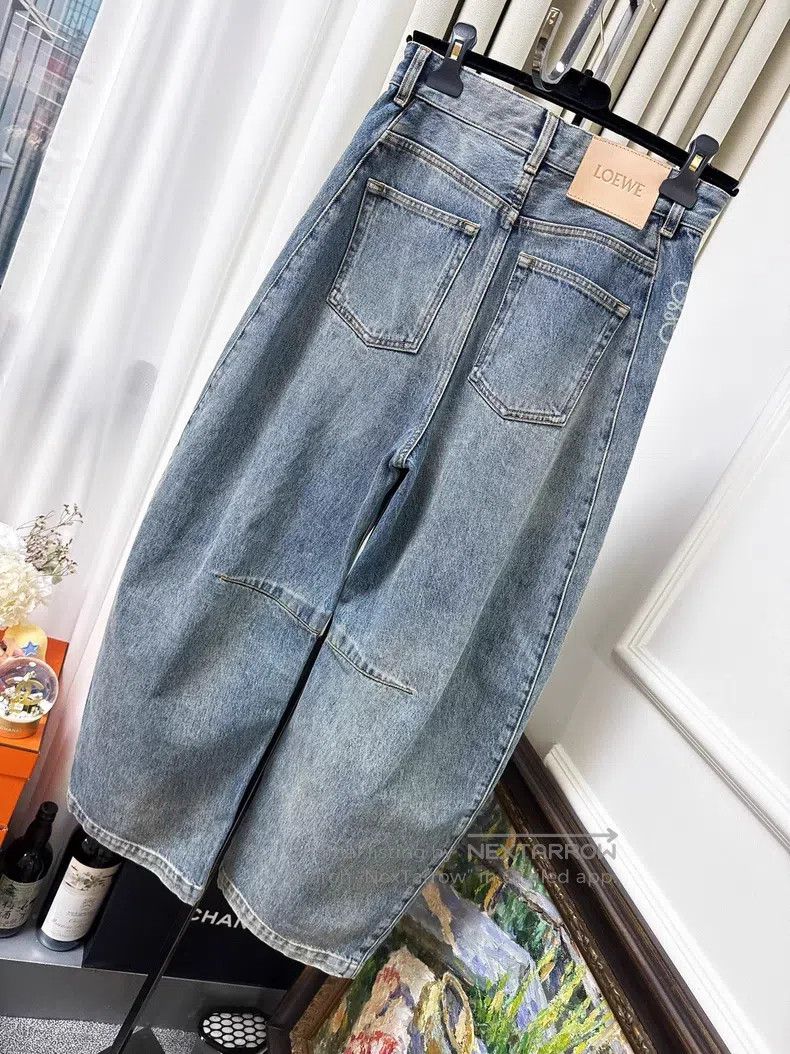 Loewe Loewe Dark blue washed bent knife jeans with side logo pri Size 42" / US 20 - 2 Thumbnail