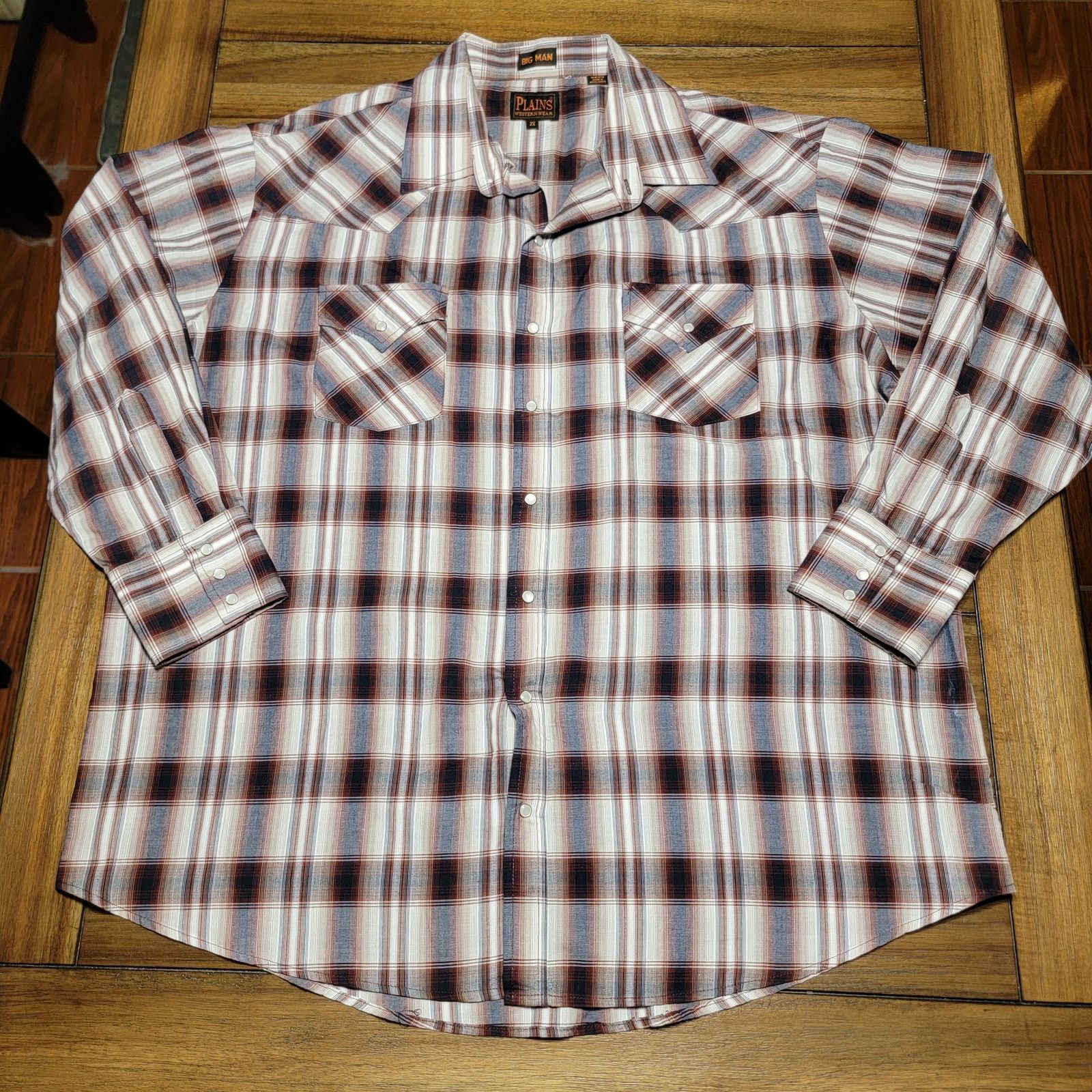 Other Plains Western Wear LS Big Man Plaid Western Shirt - Size 2X Size US XXL / EU 58 / 5 - 1 Thumbnail