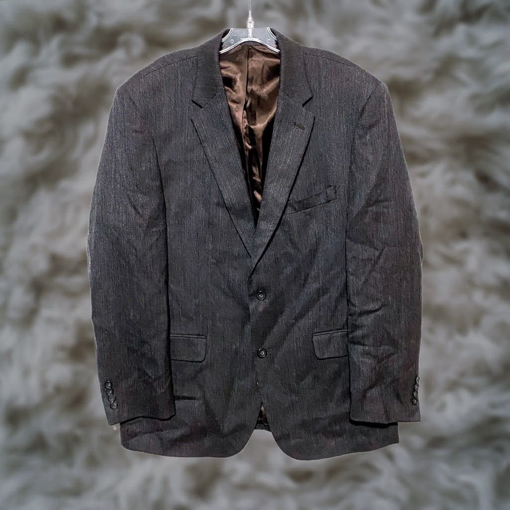 Kenneth Cole Kenneth Cole Awearness Slim Fit Jacket Blazer Mens 46 Wool Notch Lapel Long Single-Breasted 4-Button 2-Button 100% Wool Dry Clean Only VINTAGE? Size 46R - 1 Thumbnail