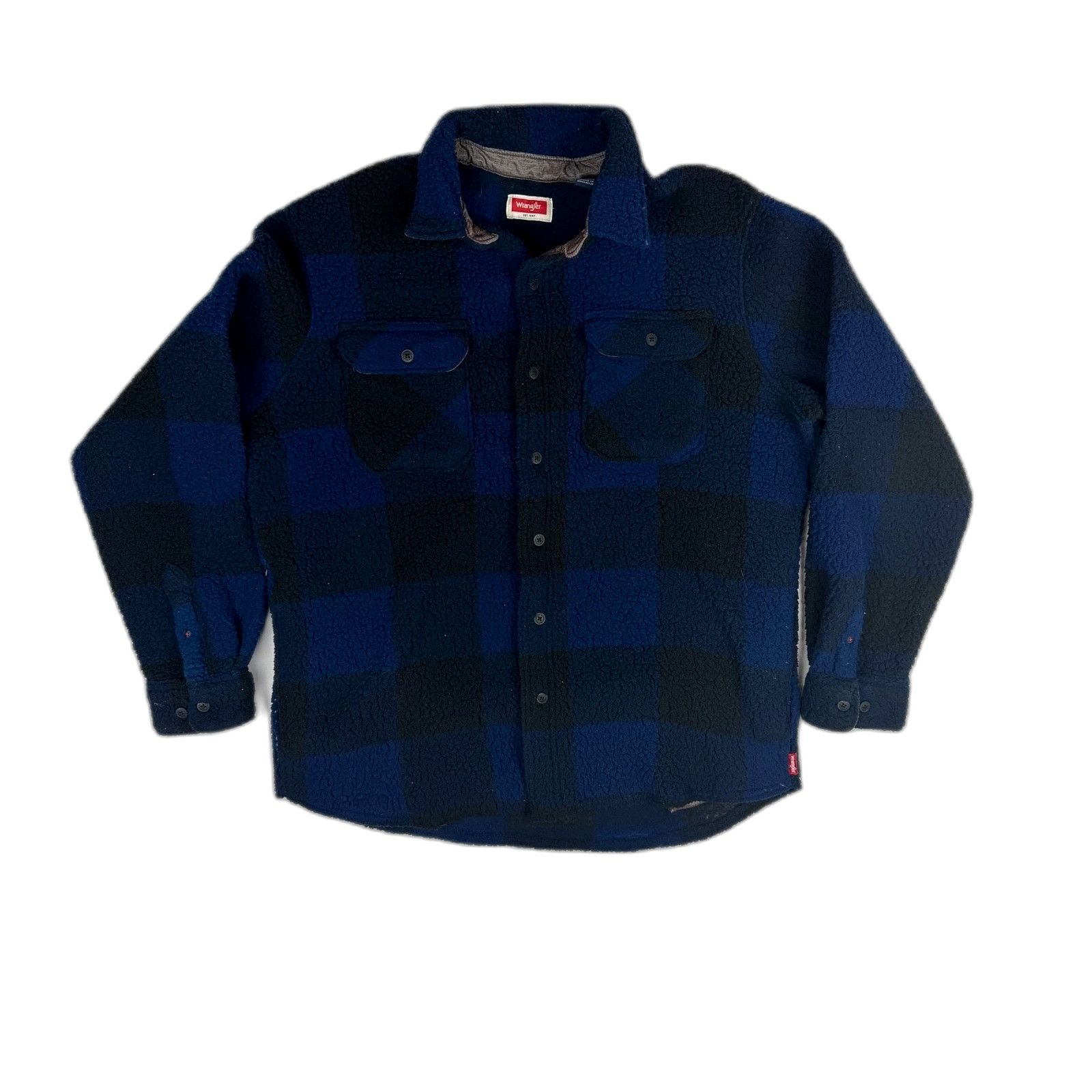 Wrangler Wrangler Men's Sherpa Lined Flannel Shirt Jacket Blue Plaid Size US XL / EU 56 / 4 - 1 Thumbnail