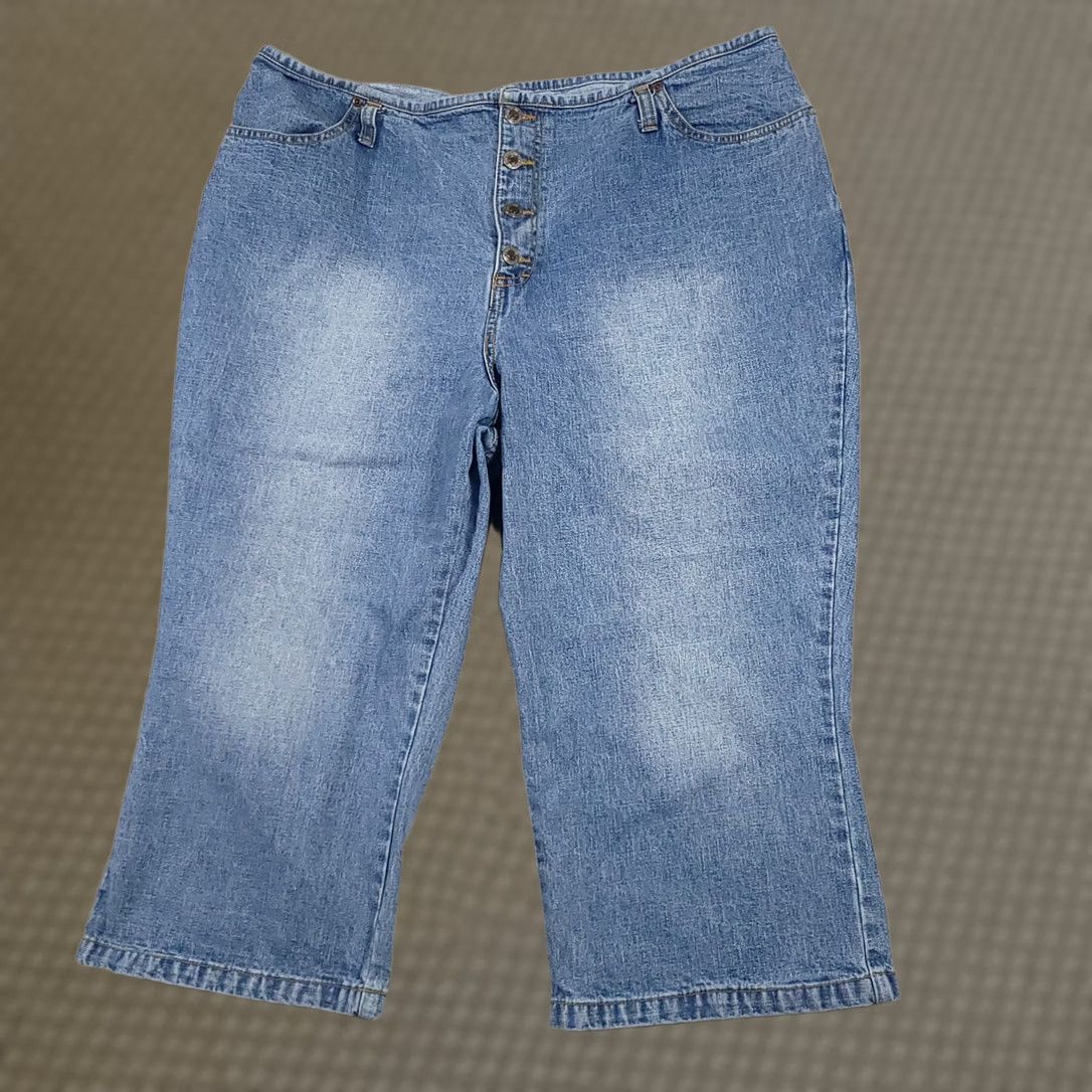 Vintage VINTAGE 90s Jeans Women's 20W Capri Denim NorthCrest Button Fly High Rise Relaxed Size 42" / US 20 - 1 Thumbnail