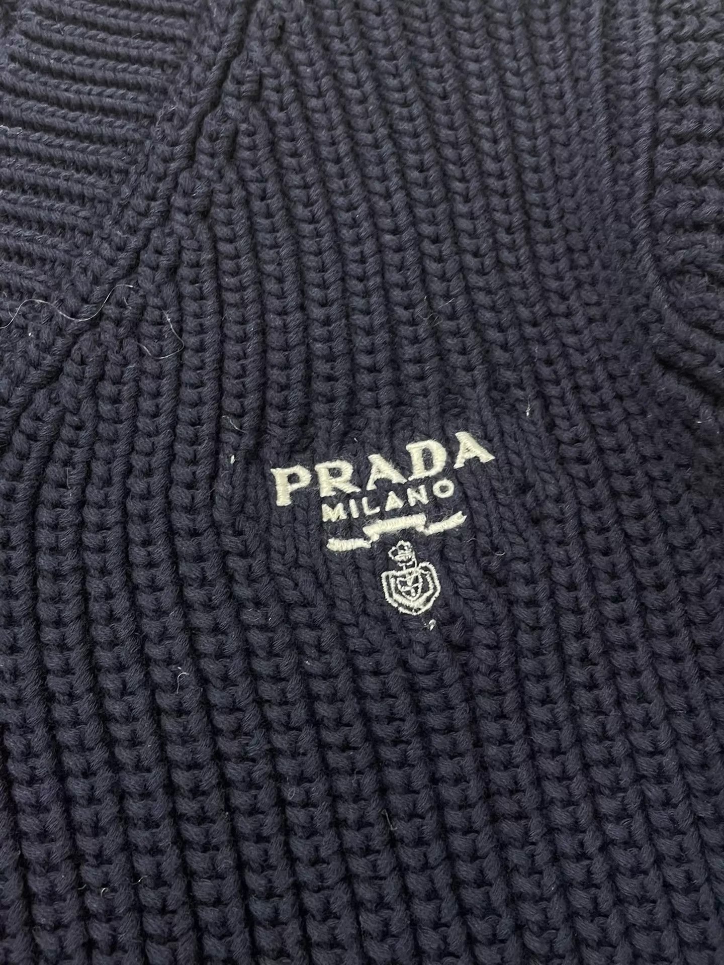 Prada Prada Navy Blue Logo Knit Sweater Size 42 Size M / US 6-8 / IT 42-44 - 2 Thumbnail