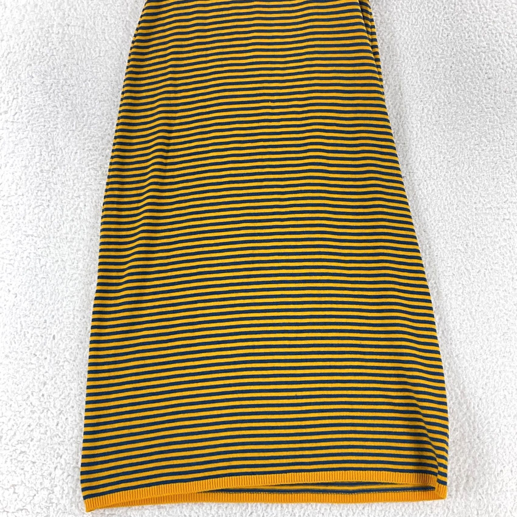Vintage Callahan Nicky Halter Dress Womens Small Yellow Blue Stripe Knit Casual Pullover Dress Size S / US 4 / IT 40 - 3 Thumbnail